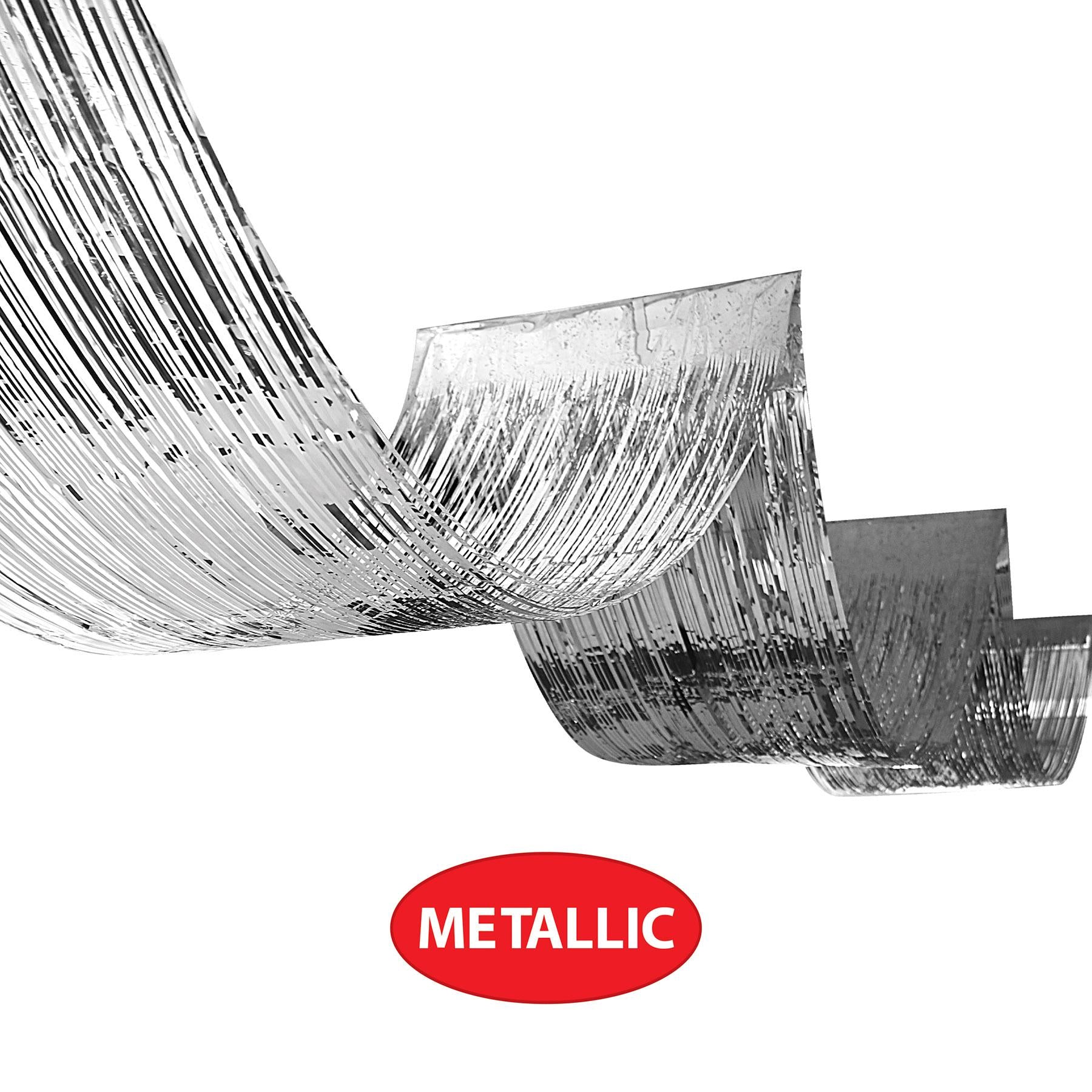 12 Pack Beistle 1 Ply Metallic Fringe Ceiling Curtains - Silver Party Decorations for Weddings, Birthdays & Special Events