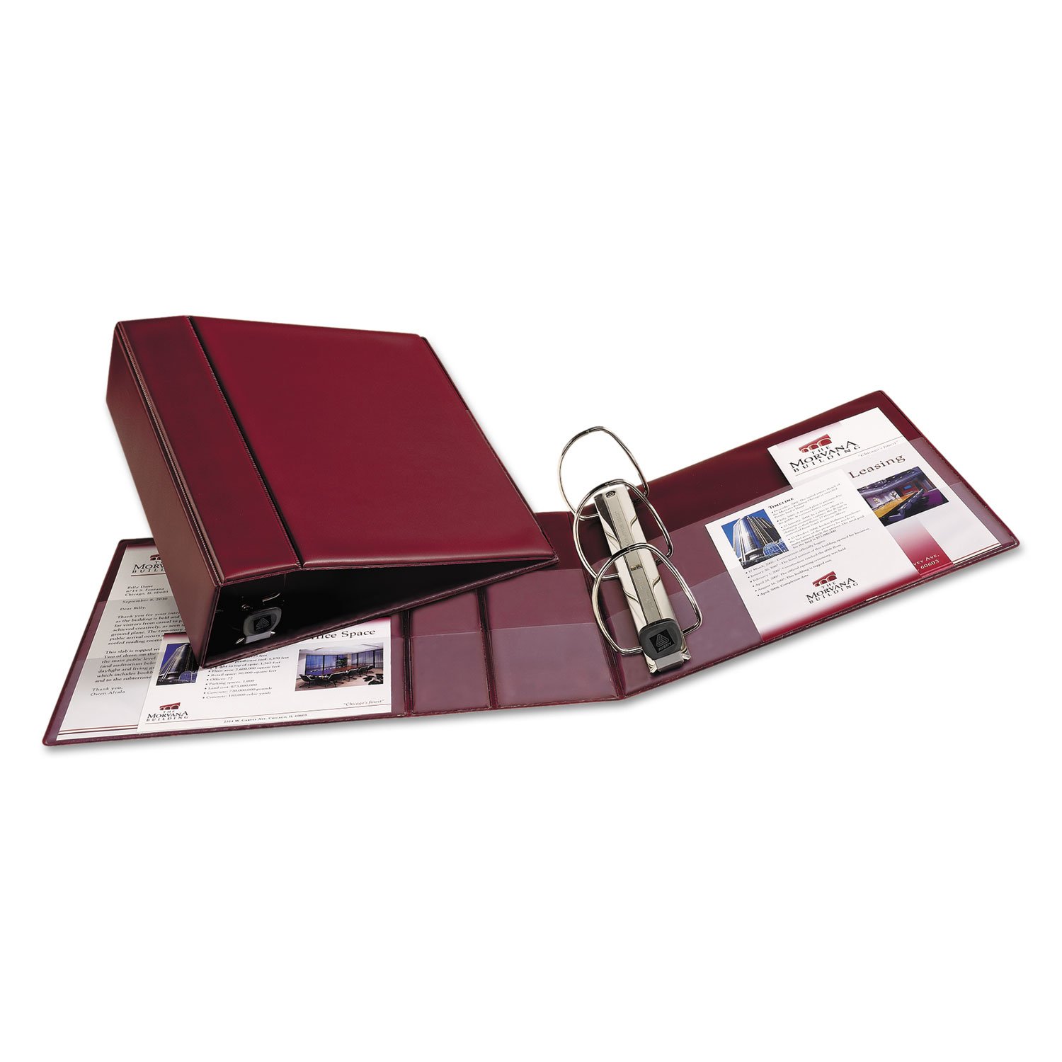Avery Heavy-Duty 3 Ring Binder with One Touch EZD Rings - 4 Inch Capacity, 4.5 Inch Spine, Maroon (Model 79364) - Perfect for School, Office & Document Organization