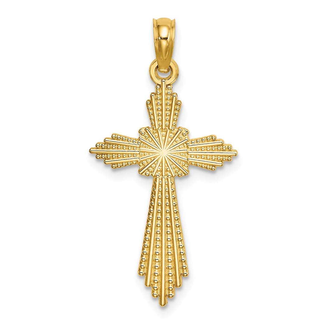 14K Gold Religious Cross Pendant Necklace for Women - Elegant Faith Jewelry Gift for Christmas, Baptism & Special Occasions