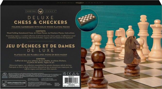Premium Wooden Chess & Checkers Set - Classic Board Game for Family Game Nights, Gifts, and Home Decor