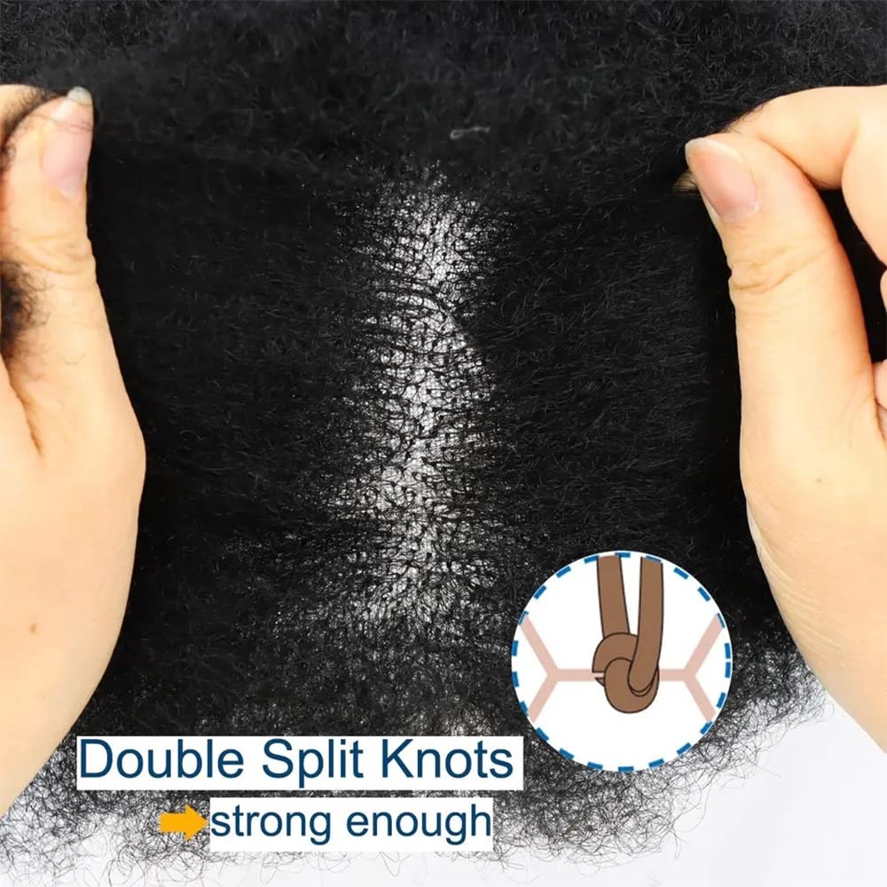 Premium Swiss Lace Toupee for Men - 8x10 Inch Afro Curly Human Hair Replacement System (120% Density, Natural Black) - Ideal for Daily Wear, Special Occasions & Hair Loss Solutions
