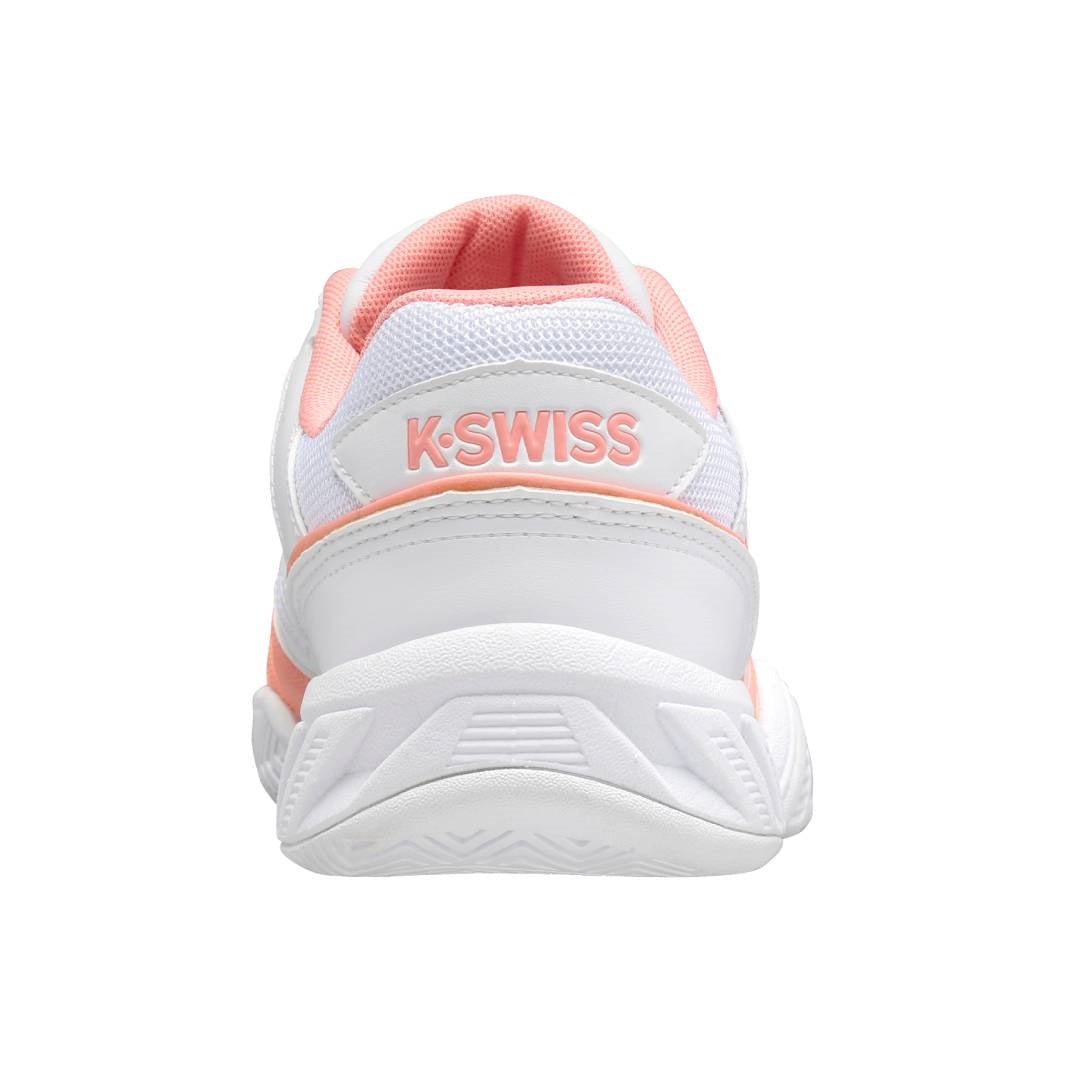 K Swiss Bigshot Light 4 Women's Tennis Shoes - White/Peach - Lightweight Performance Court Shoes for Women | Perfect for Tennis, Training & Casual Wear