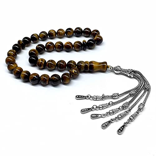 Big Beads with Metal Tassel -10mm-33 Beads-