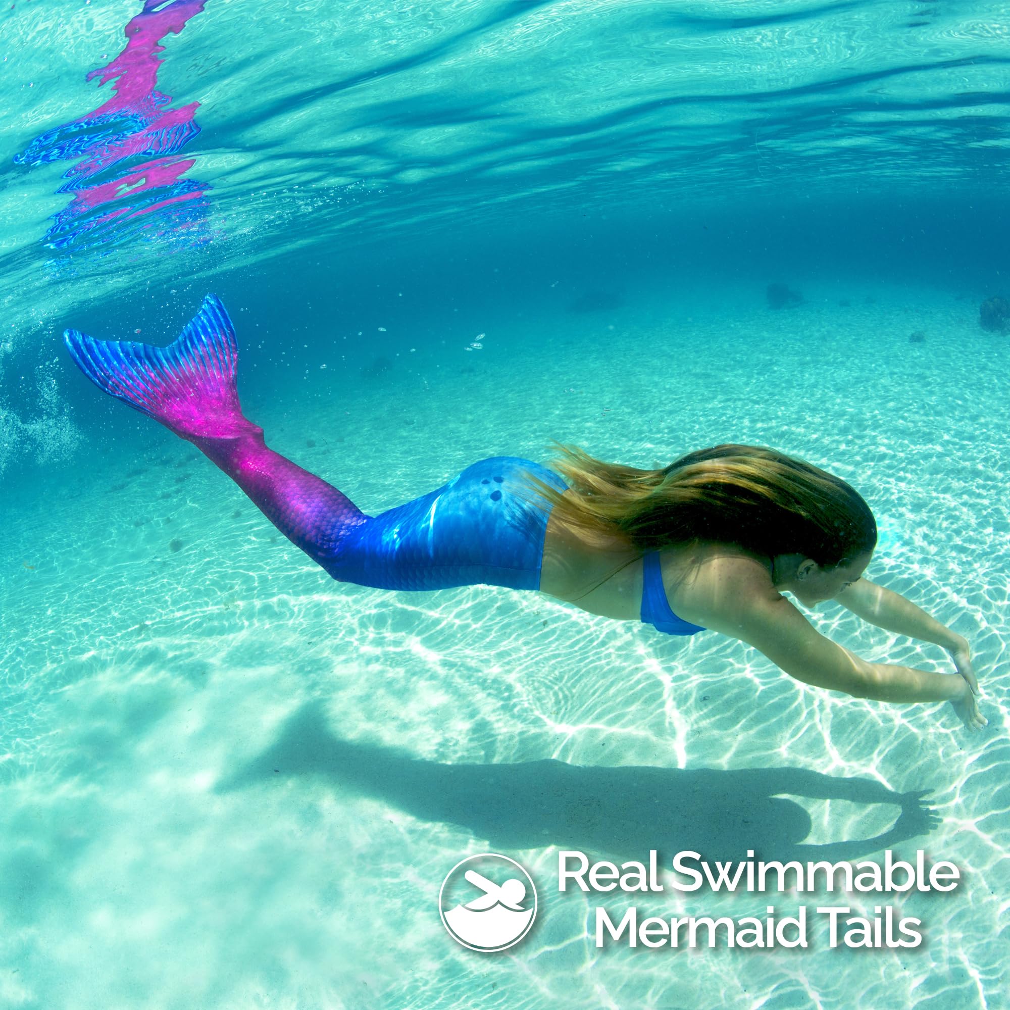 Fin Fun Limited Edition Mermaid Tail Swimwear for Girls, Kids, Women, Teens & Adults - Durable Reinforced Tips & Monofin - Perfect for Pool Parties, Underwater Photography & Fantasy Costume Play