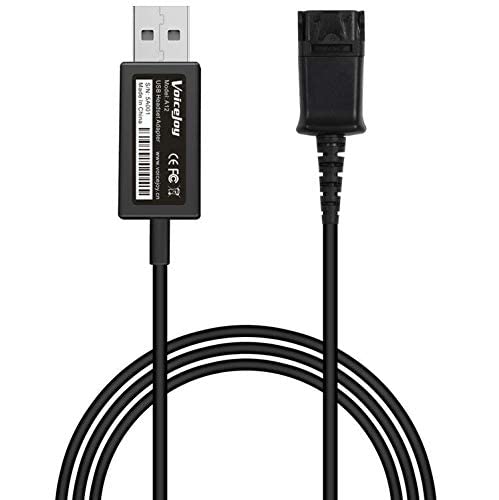 Plantronics Headset QD to USB Adapter - Quick Disconnect Cable for Call Center & Office Headsets - Compatible with Computers, Laptops & VOIP Softphones - Perfect for Remote Work, Customer Service & Online Meetings