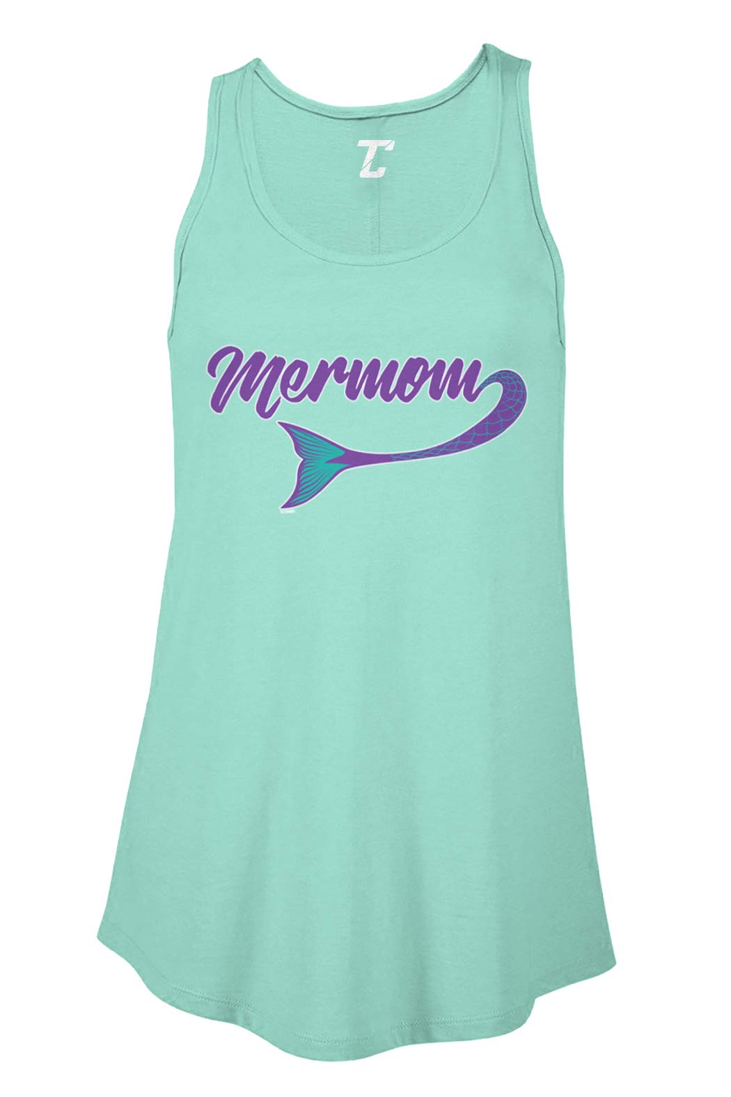 Mermom - Mermaid Nautical Themed Flowy Women's Tank Top for Mother's Day Gift | Beach Vacation, Summer Outfits & Casual Wear