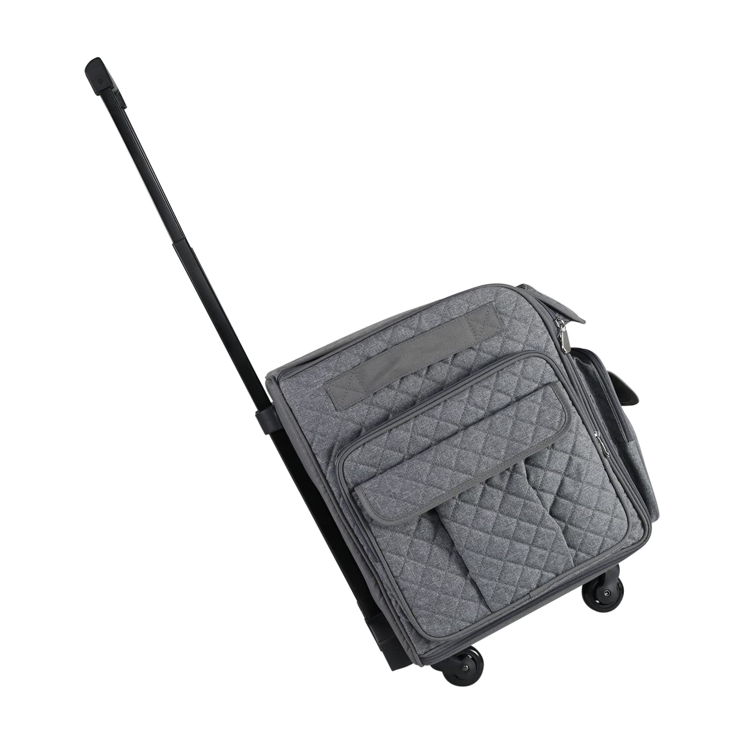 Everything Mary XXL Rolling Sewing Tote Bag for Large Brother & Singer Machines - Heather Grey Universal Sewing Machine Carrying Case with Wheels - Perfect for Travel, Craft Storage & Sewing Classes