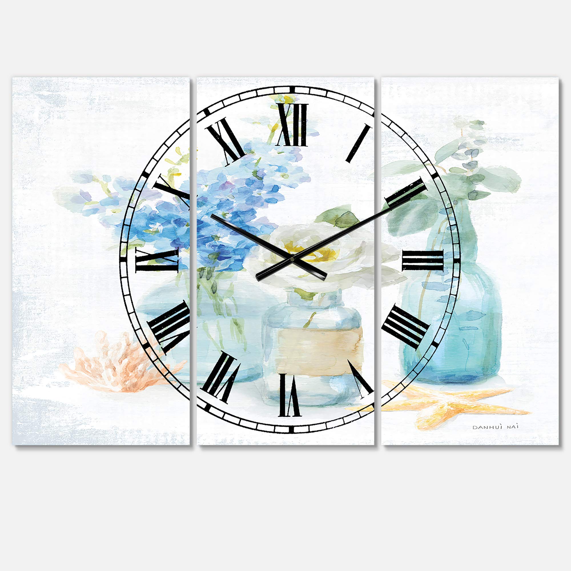 Designart Baron in Bloom Modern Round Wall Clock - Contemporary Metal Wall Art for Home, Living Room, Bedroom & Office Decor | Perfect for Boho, Farmhouse & Minimalist Interiors