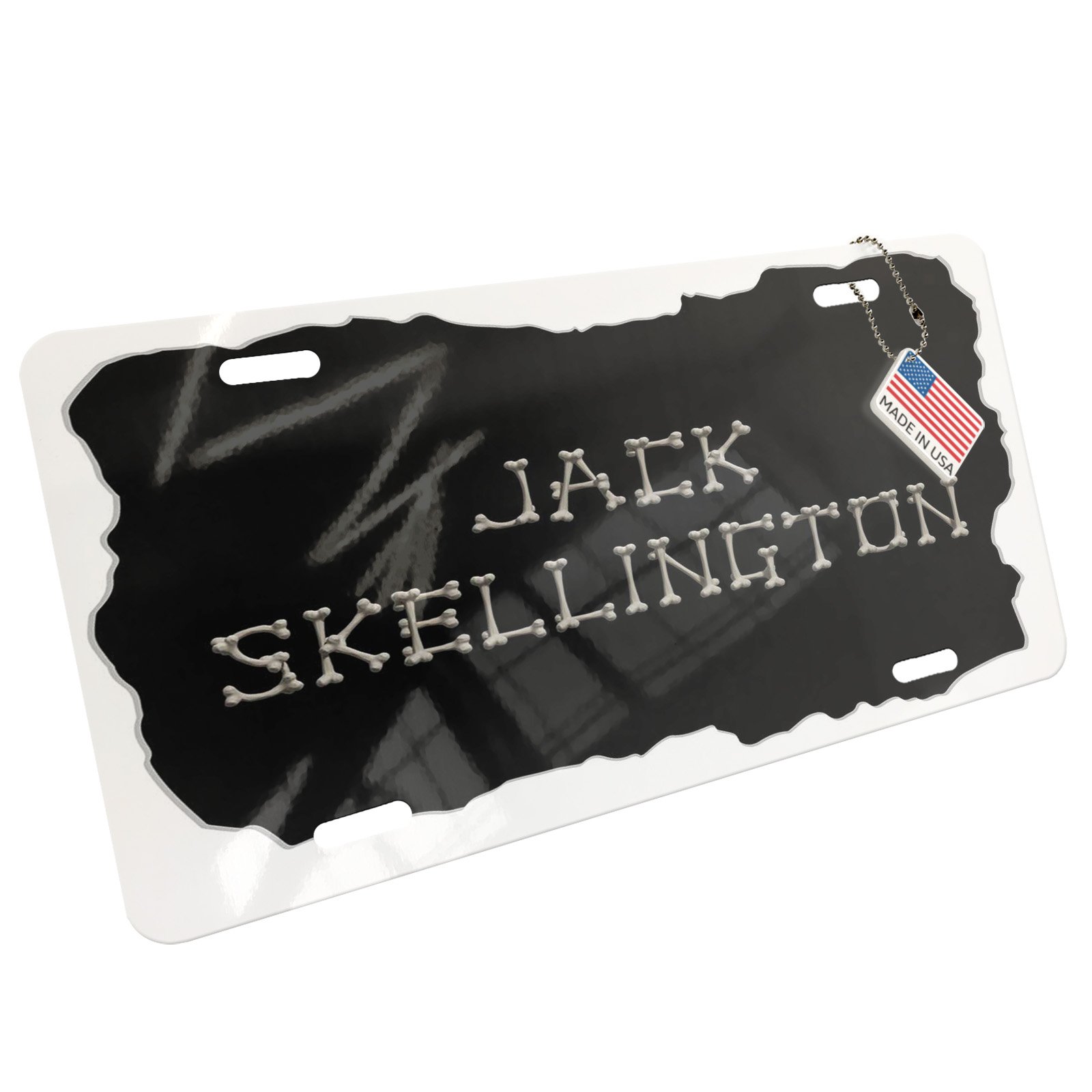 Metal License Plate - Jack Skellington Pirate Halloween Bones Decor for Cars, Doors & Walls | Spooky Themed Gift for Disney Fans & Nightmare Before Christmas Lovers