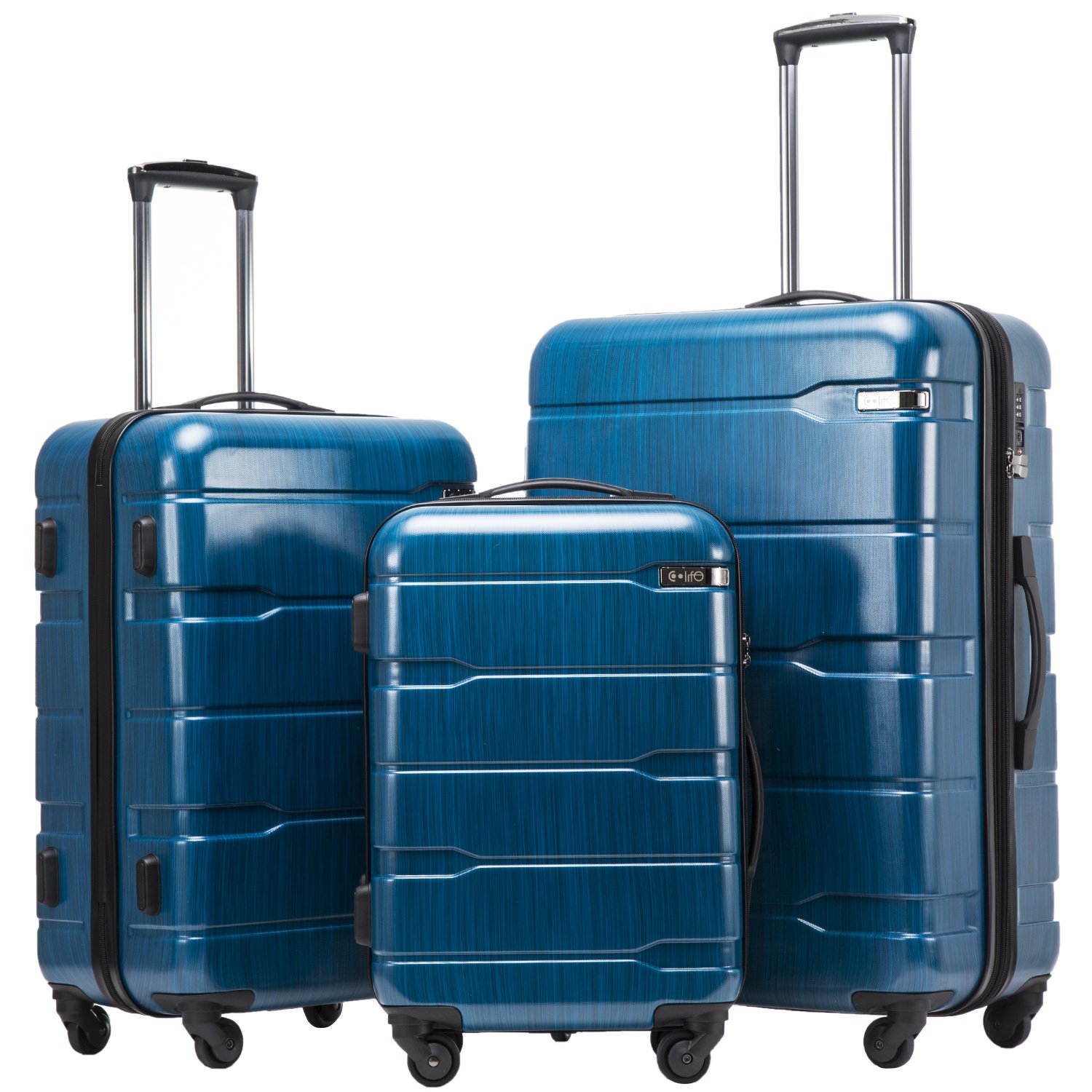 Coolife Expandable 3-Piece Spinner Luggage Set - 20