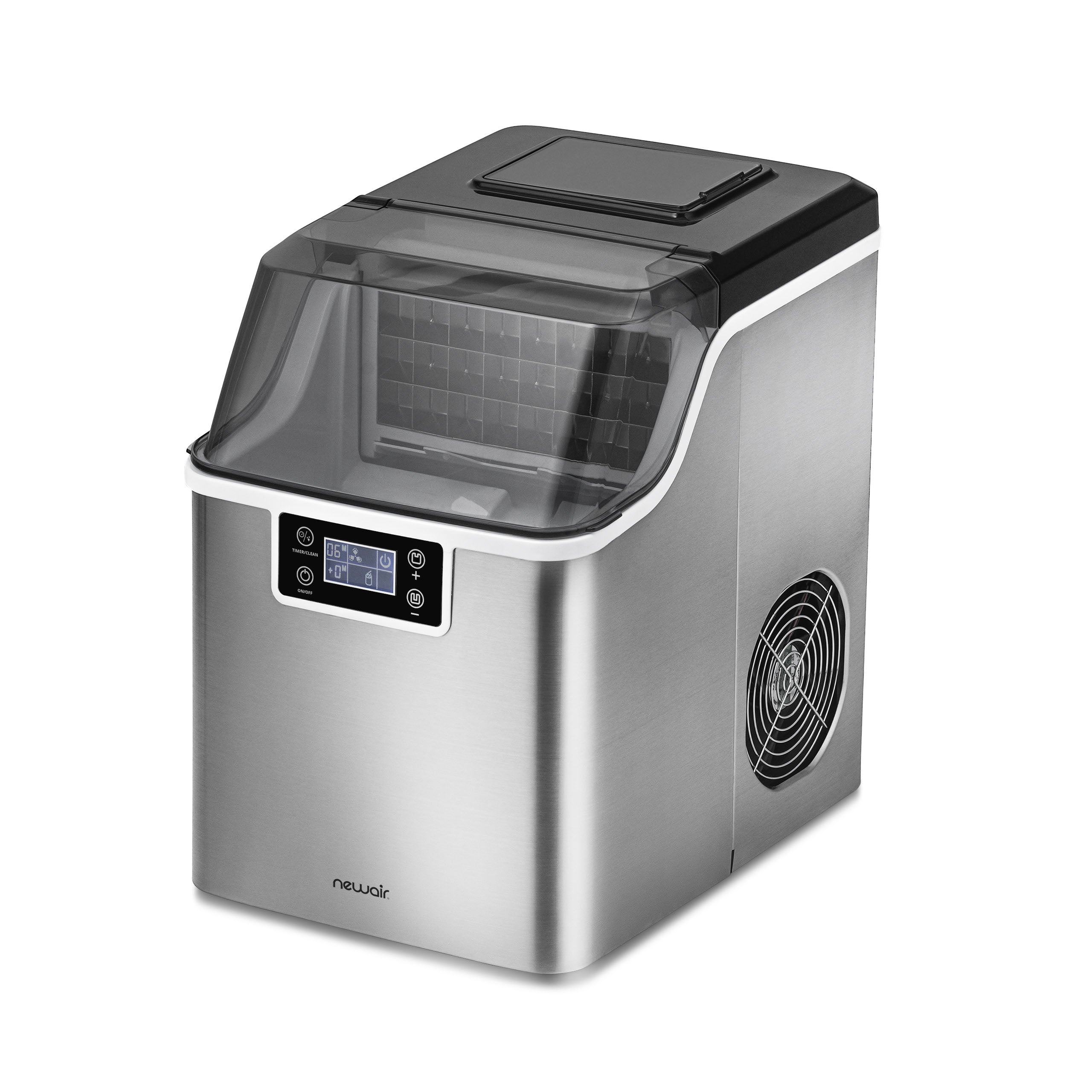 Newair® Stainless Steel Countertop Ice Maker - 45 lbs/Day, Produces Clear Ice Cubes for Cocktails, Beverages, and Home Use