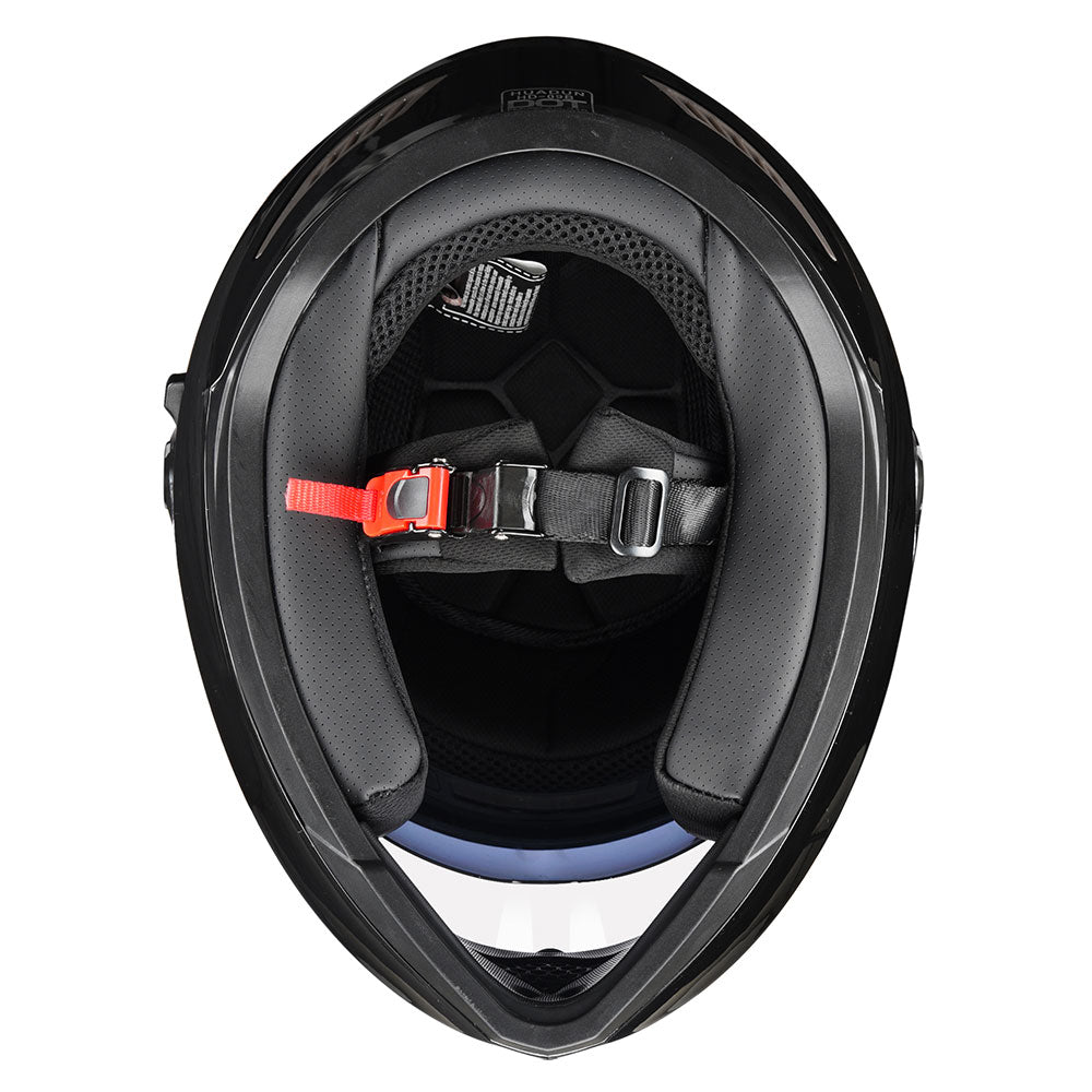 DOT Certified Full Face Motorcycle Helmet with Dual Visor - ABS Shell Black for Street & Racing Bikes - Perfect for Commuting, Touring & High-Speed Riding