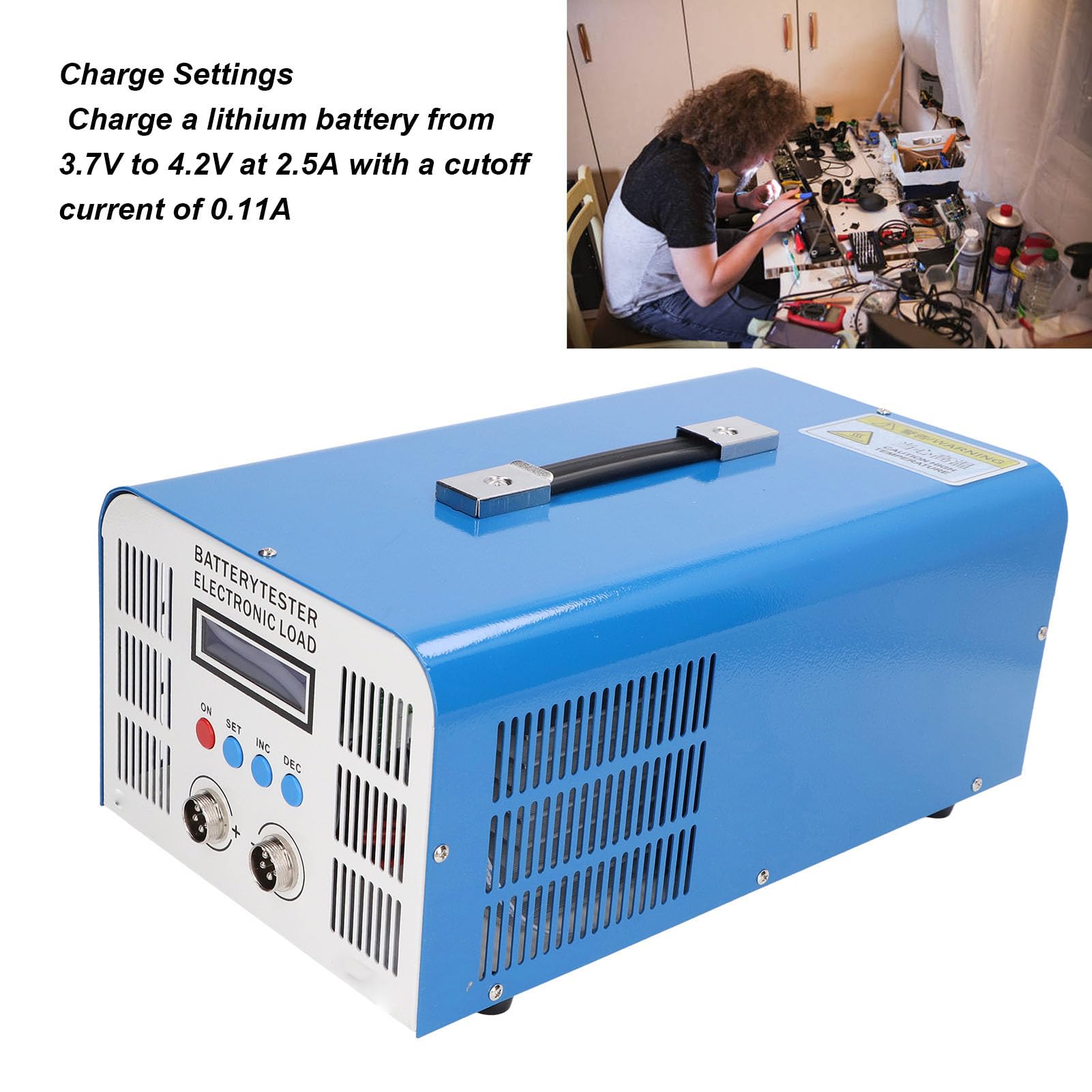 EBC A40L Electronic Load Battery Capacity Tester - Alloy Steel Material with Multiple Connections & Automatic Test Setup (110V US Plug) - Perfect for RC Cars, Solar Power Systems & DIY Electronics Projects