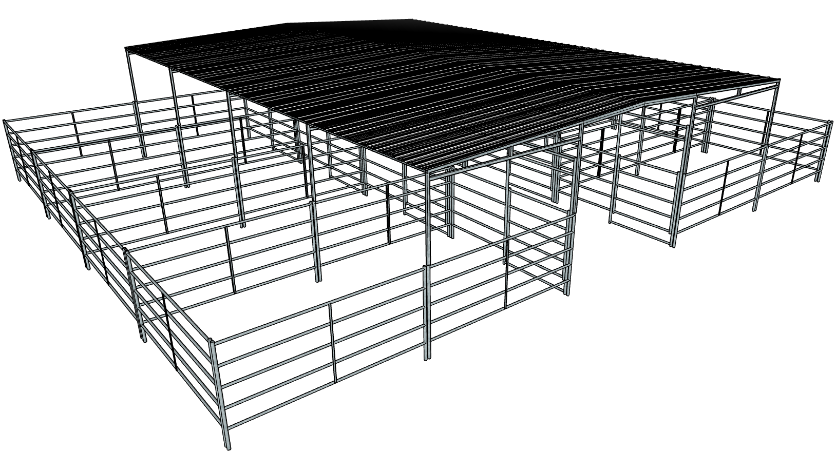 50 Ft x 40 Ft 5-Rail 8-Stall Horse Barn Kit with 30 Ft by 40 Ft Gable Roof - Durable Prefab Stable for Equestrian, Livestock Shelter & Farm Storage - Perfect for Horseback Riding, Ranch & Agricultural Use