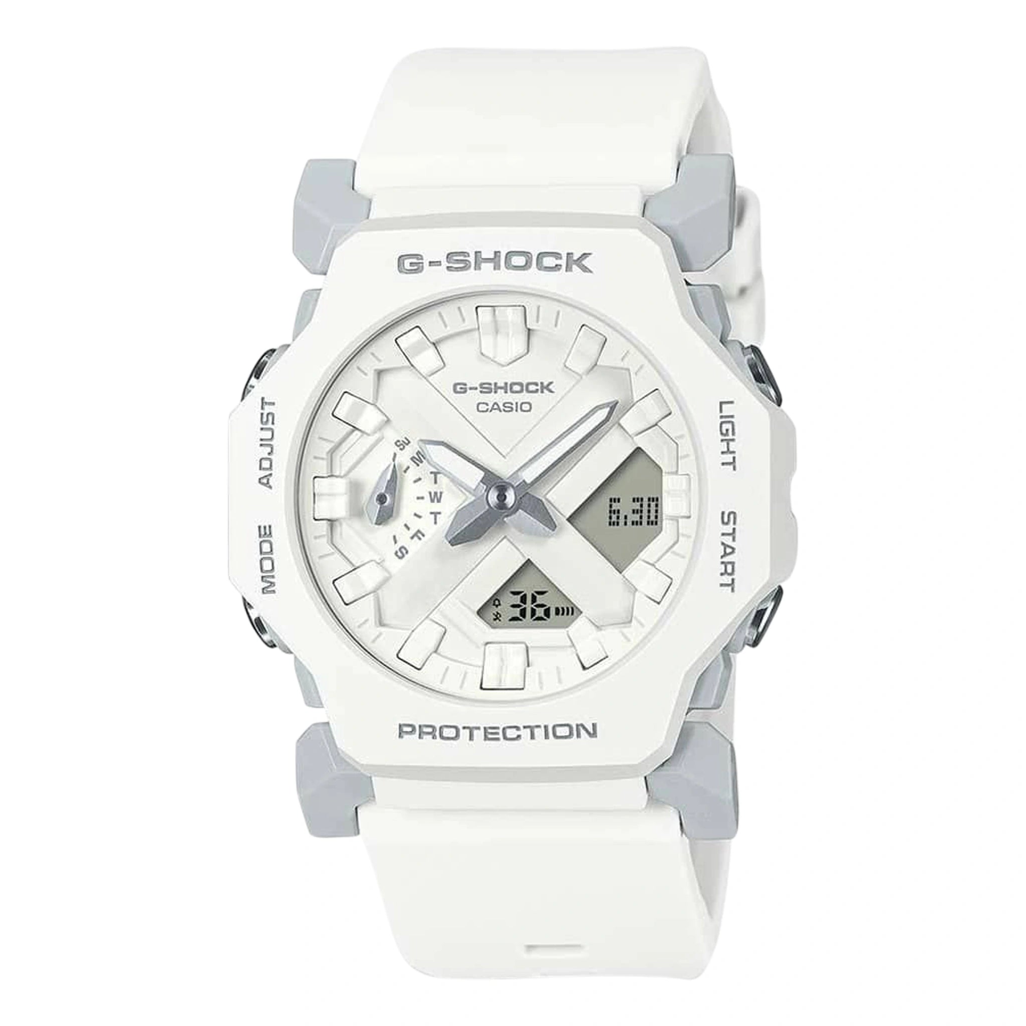 Casio G-Shock GA-2300-1AER Digital Sport Watch for Men - White & Silver Shock Resistant Watch - Perfect for Outdoor Activities, Sports & Daily Wear