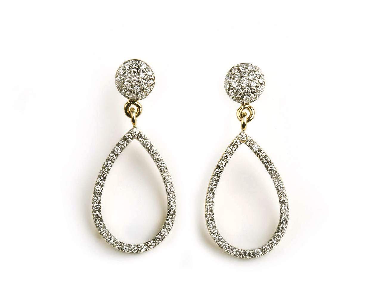 Elegant Jewelry Box - Women's Unique Diamond Dangle Earrings in Solid 9K, 14K & 18K Gold - Black Diamond Drop Earrings for Weddings, Parties & Special Occasions | Perfect Gift for Her