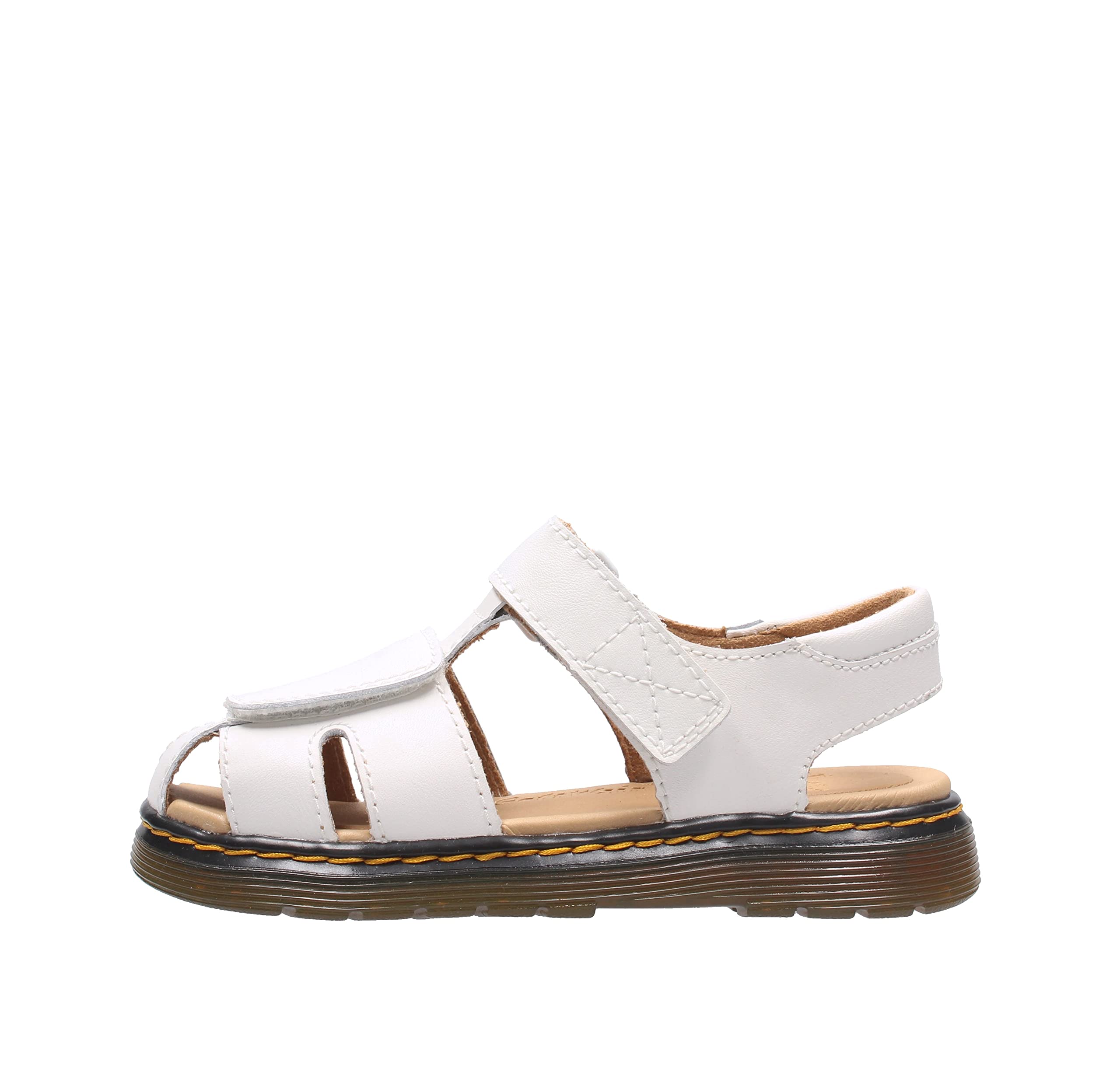 Dr. Martens Moby II White Leather Shoes for Big Kids - Stylish & Durable Unisex Boots for School, Outdoor Play & Everyday Wear