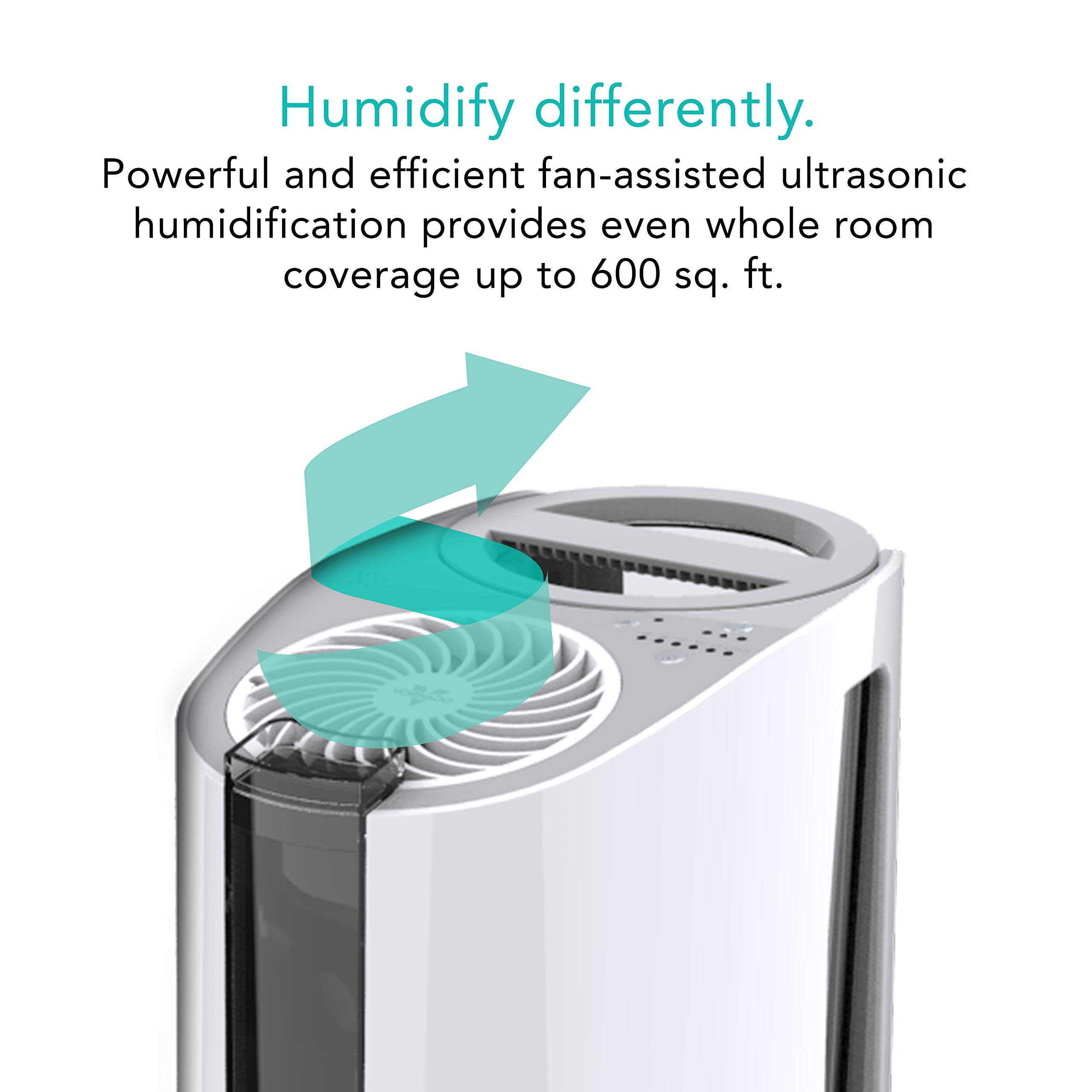 Vornado UH100 Ultrasonic Humidifier with Fan Assisted Technology - Quiet Cool Mist for Bedroom, Office & Nursery - Relieves Dry Air & Allergies