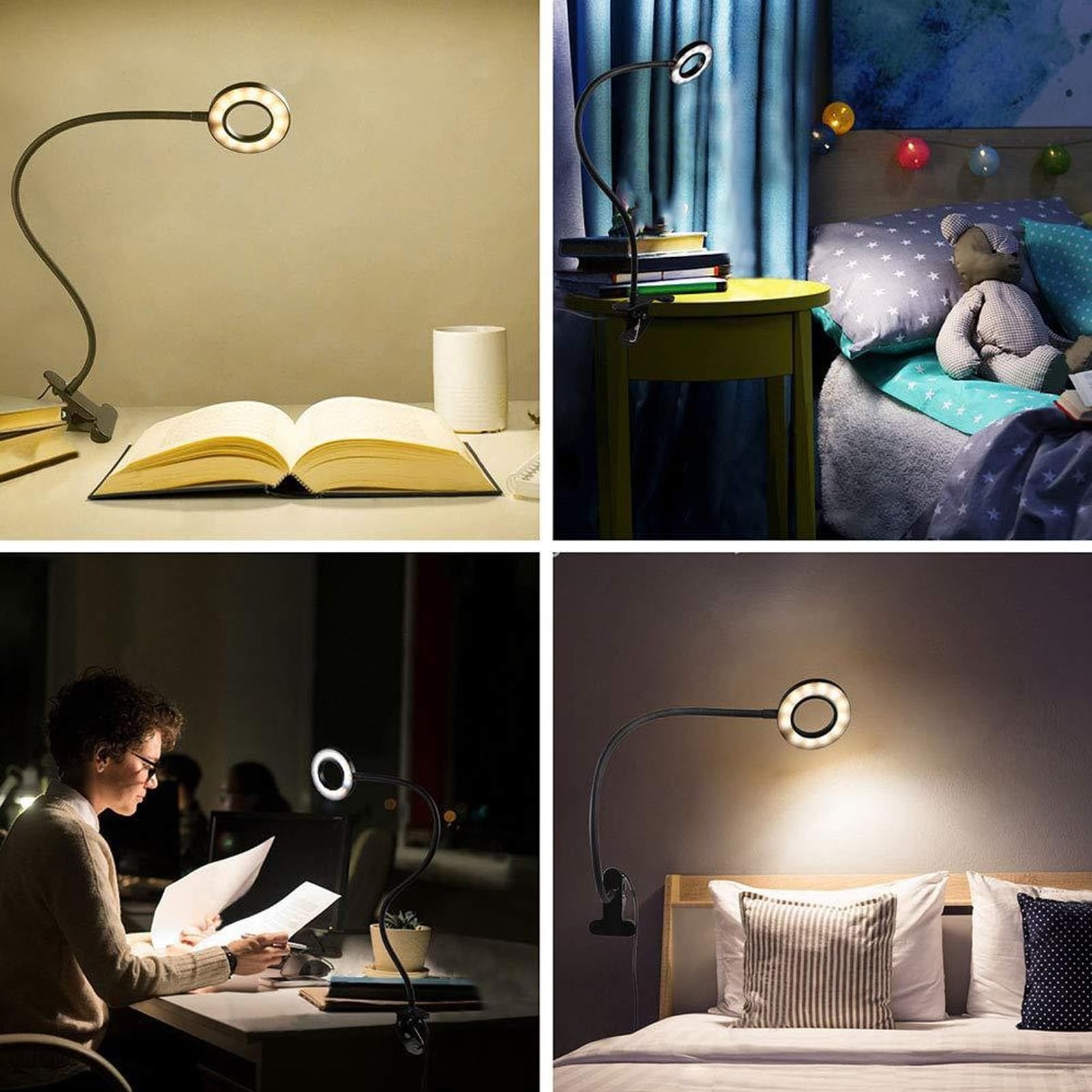 Clip-On LED Ring Light with Remote - Portable Rechargeable Selfie Light for Videos, Live Streaming & Makeup | Compact & Adjustable for Phones, Laptops & Desks