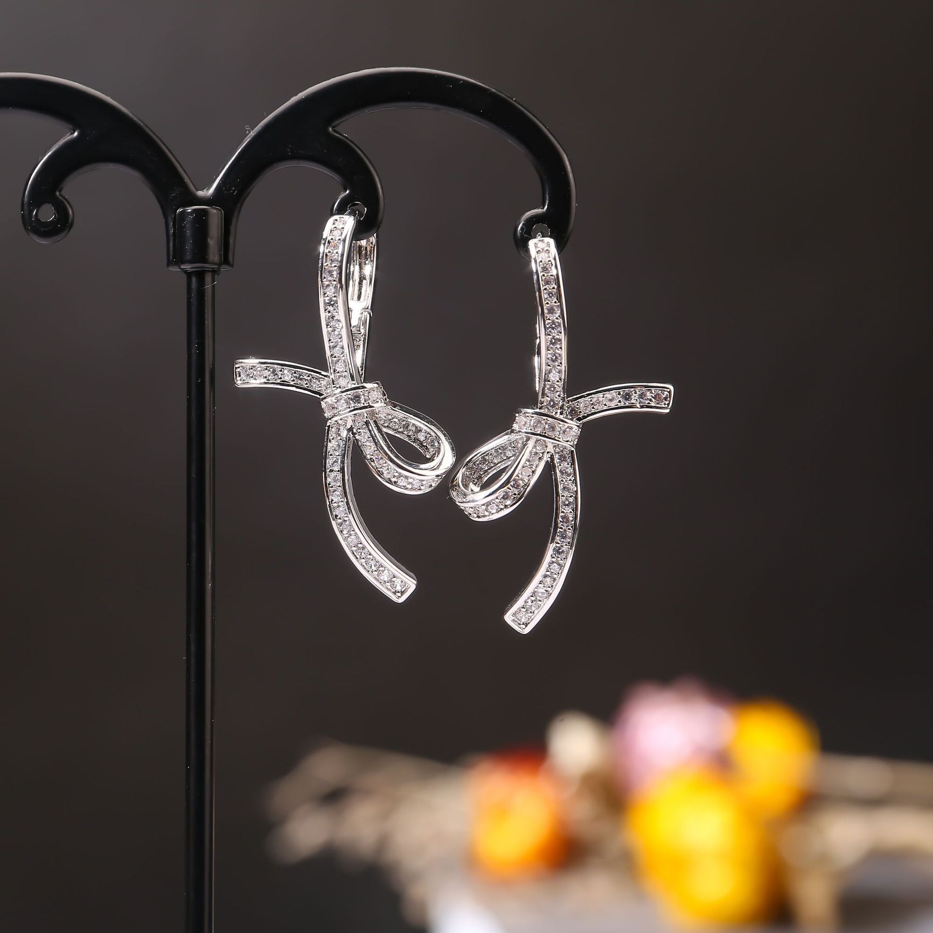 14K Gold Plated Bow Ribbon Clip-On Hoop Earrings for Women | Elegant Dangle Earrings for Parties, Weddings & Daily Wear | A7423