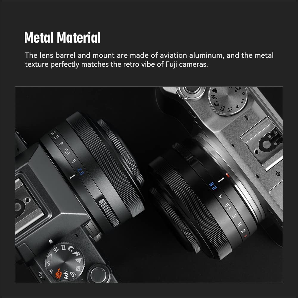 TTartisan 27mm F2.8 Autofocus Lens for Fuji X Mount - Compatible with XS10, X-E4, X-T3, X-T4, X-T30, X-Pro3 & More Fujifilm Cameras - Perfect for Street, Portrait & Travel Photography