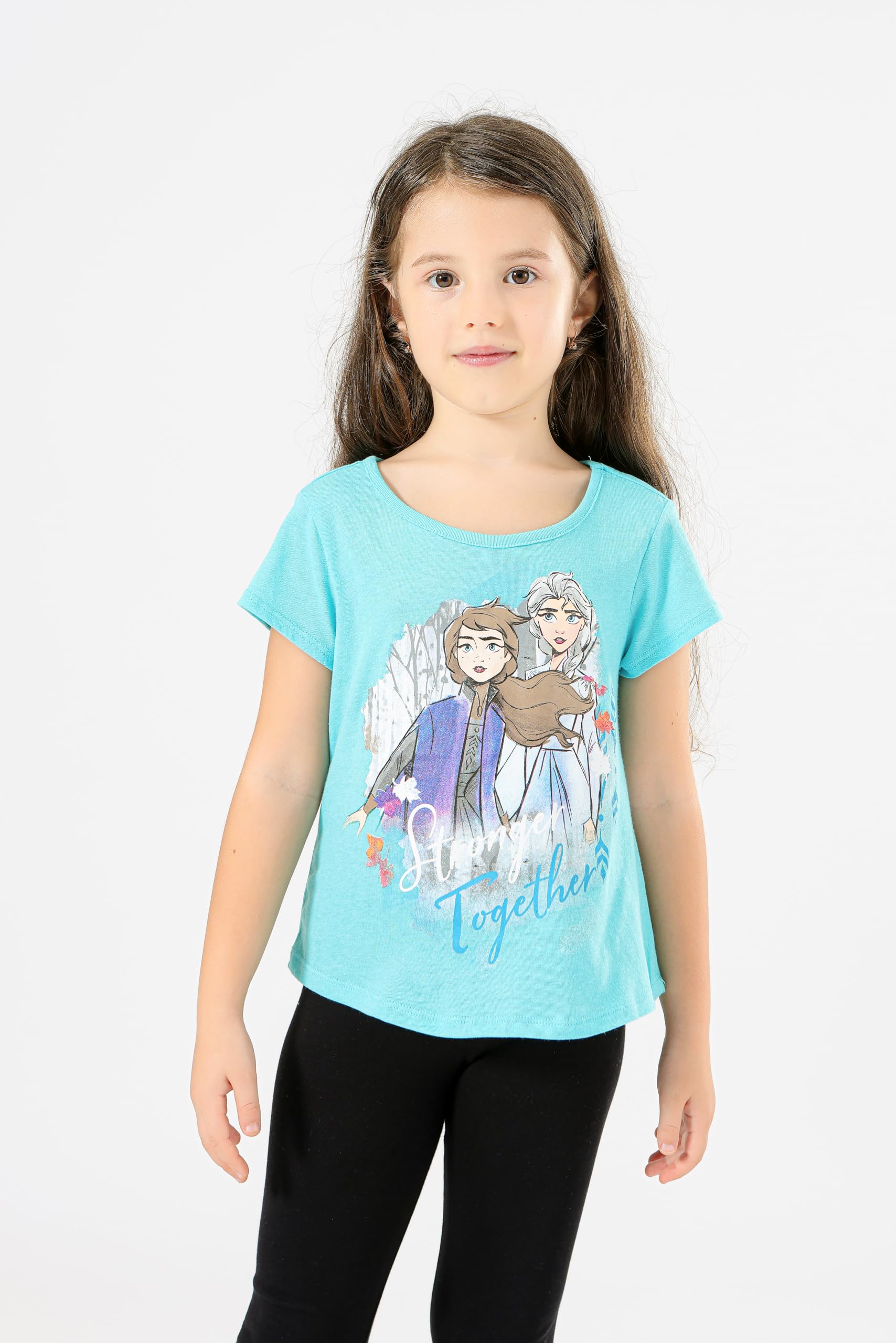 Disney Frozen Elsa & Anna Girls Short Sleeve T-Shirt for Toddler & Kids | Cute Cartoon Character Tee for Playdates, Birthday Parties & Disney Trips