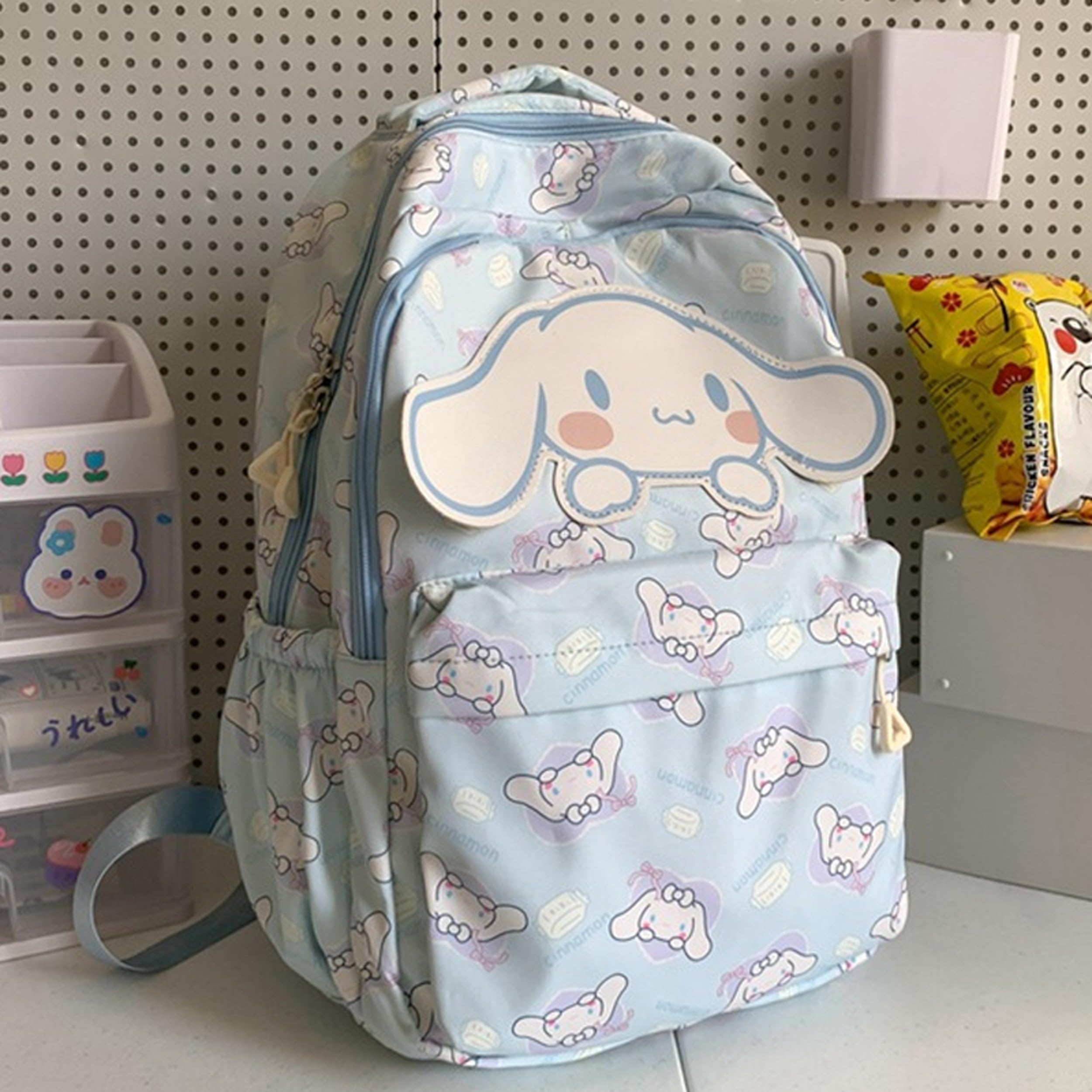 Roffatide Anime All Over Print Casual Backpack - Waterproof Laptop Backpack for Travel, Hiking & School - Blue Rucksack for College Students & Anime Fans
