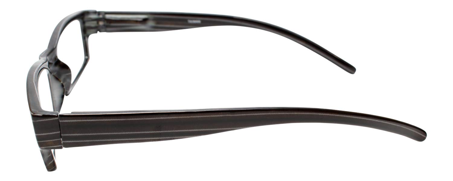 Calabria 742 Designer Rectangular Reading Glasses for Men & Women - Trendy Fashion Eyewear with Soft Case - Perfect for Reading, Computer Use & Daily Wear