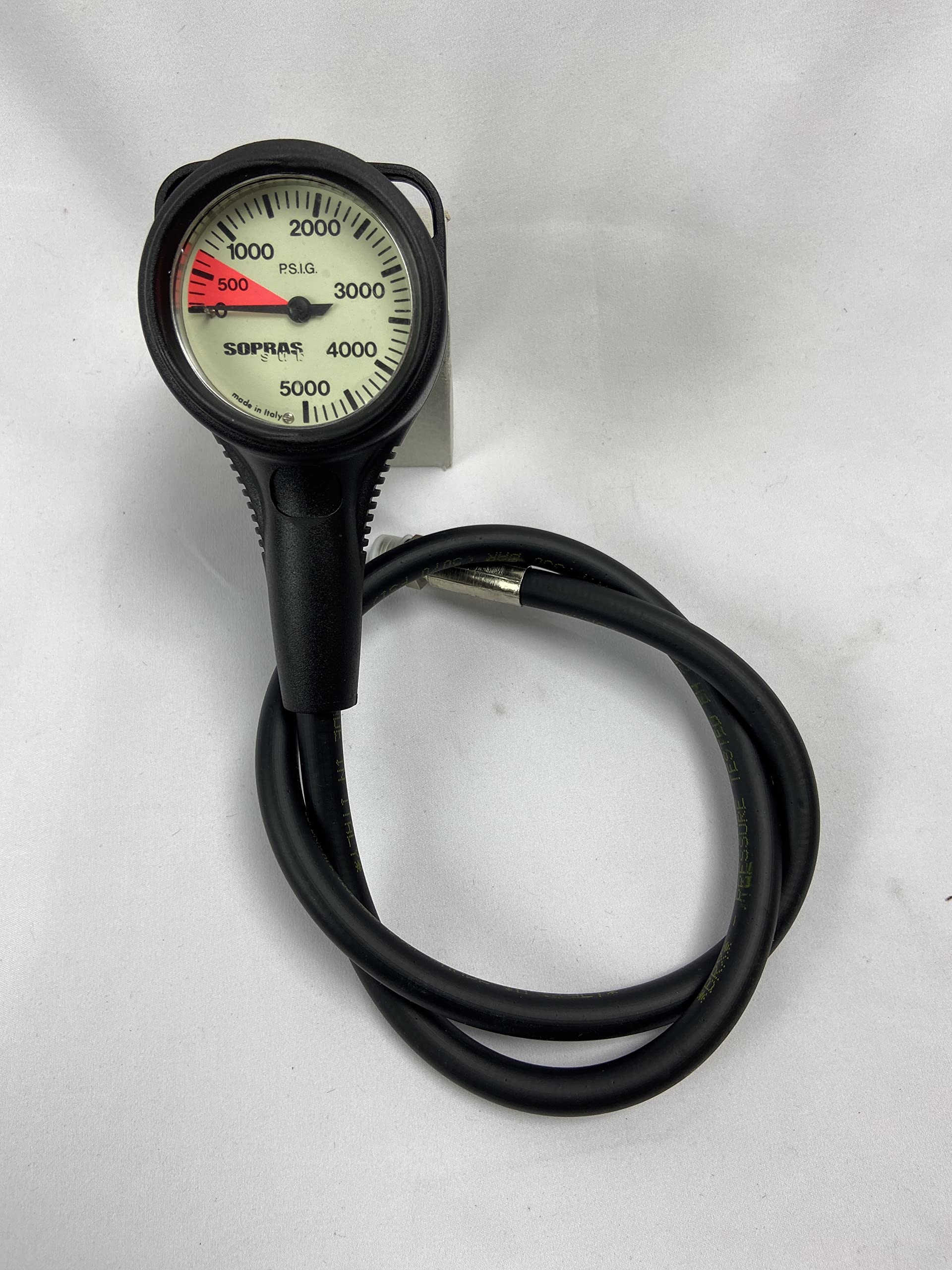SPG Scuba Diving Pressure Gauge - 2 Inch 0-5000 PSI - High Accuracy Metal & Glass Design with Protective Boot - Perfect for Underwater Diving, Snorkeling, and Dive Gear Maintenance
