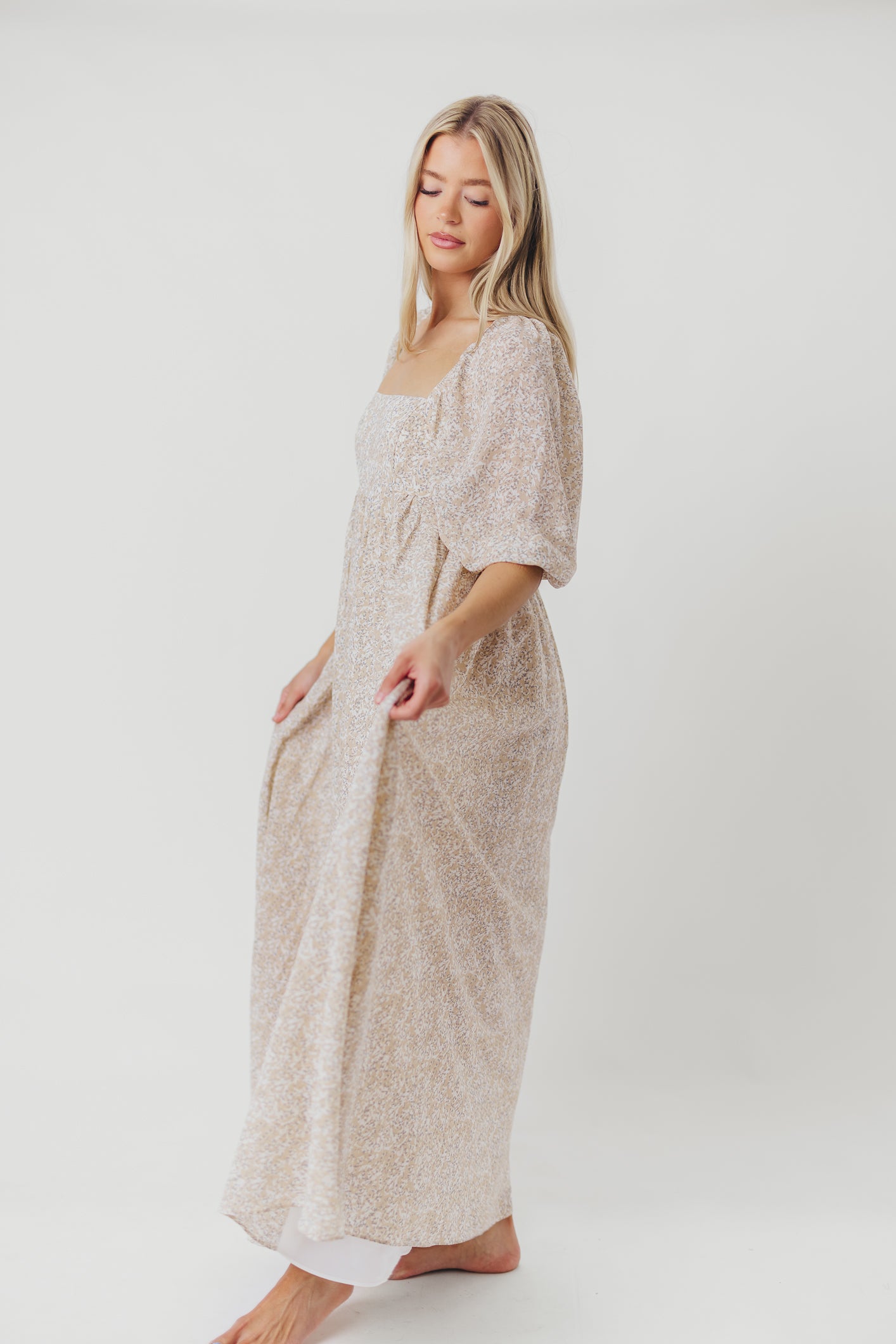 Elegant Mona 'Love Story' Maxi Dress - Bump Friendly & Inclusive Sizing (S-3XL) | Perfect for Maternity, Weddings & Special Occasions
