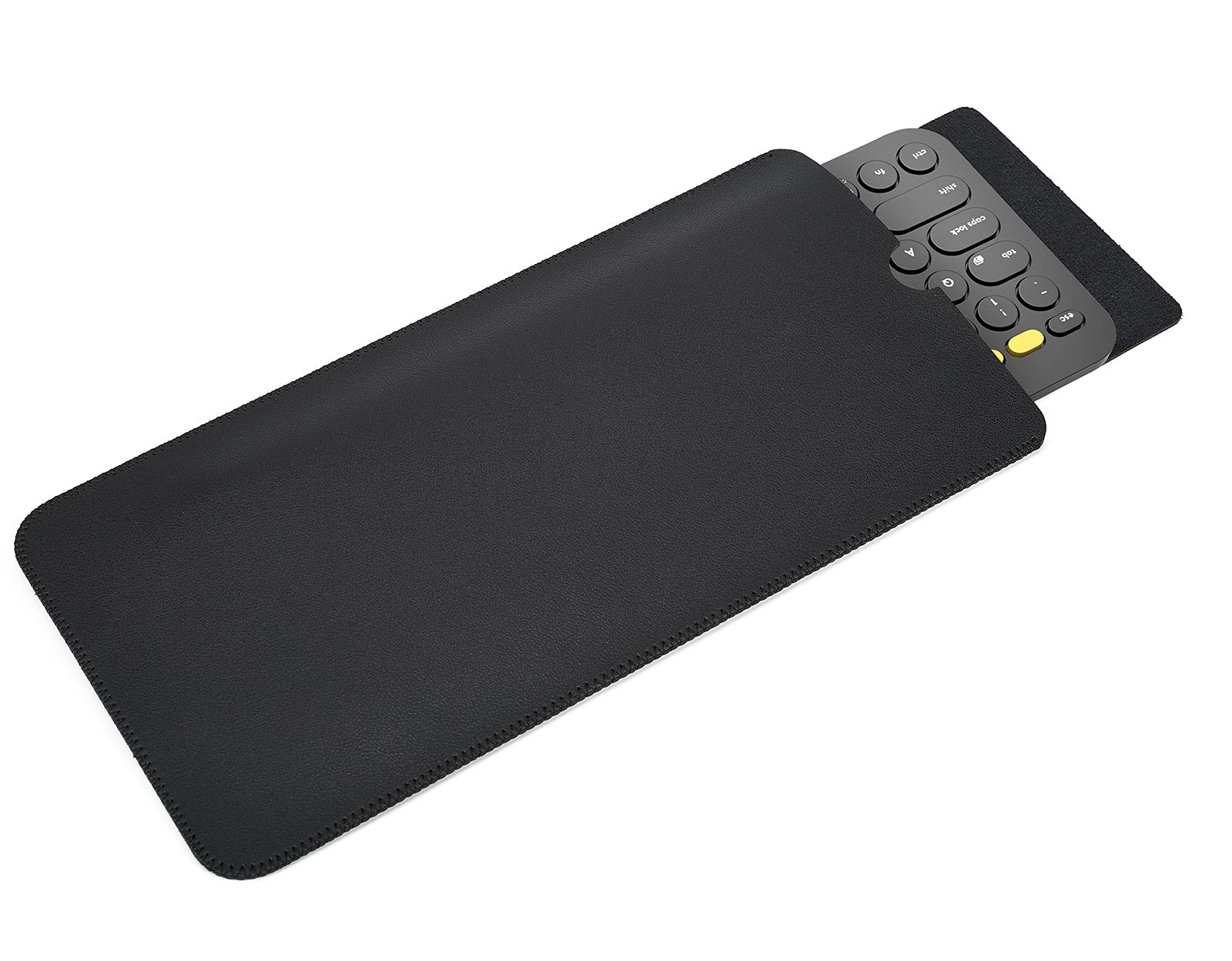 Premium PU Leather Keyboard Sleeve Case for Logitech K380 & Apple Magic Keyboard (A2449/A2450/MLA22LL/A/A1644) - Slim Protective Cover for Wireless Keyboards, Travel-Friendly Design, Perfect for Office, Home & Commuting - Black