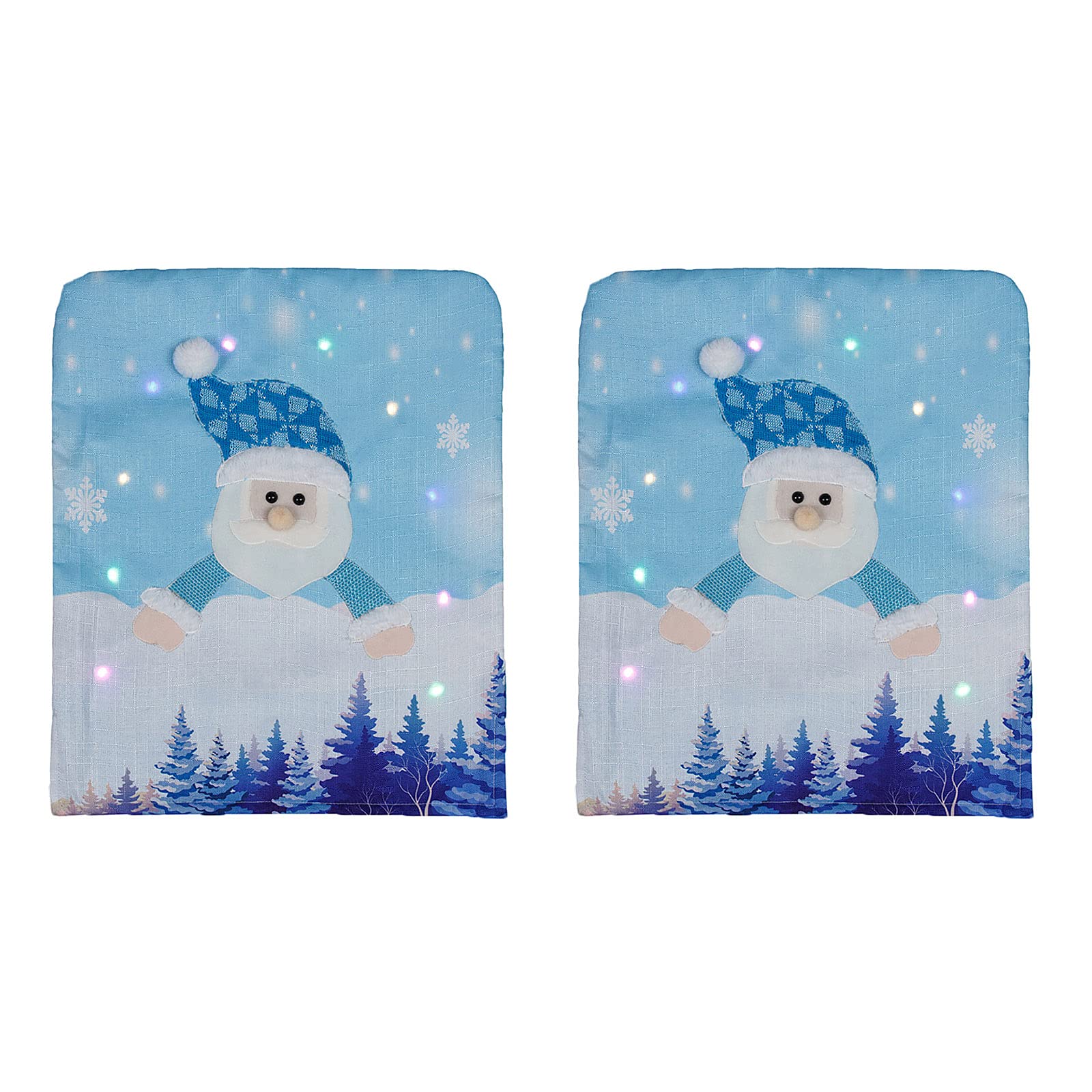 2PCS Christmas Chair Covers Slipcovers - Santa Claus Chair Back Covers for Holiday Decor | Festive Xmas Party, Home & Kitchen Decoration | Perfect for Christmas Dinner, Family Gatherings & Holiday Celebrations