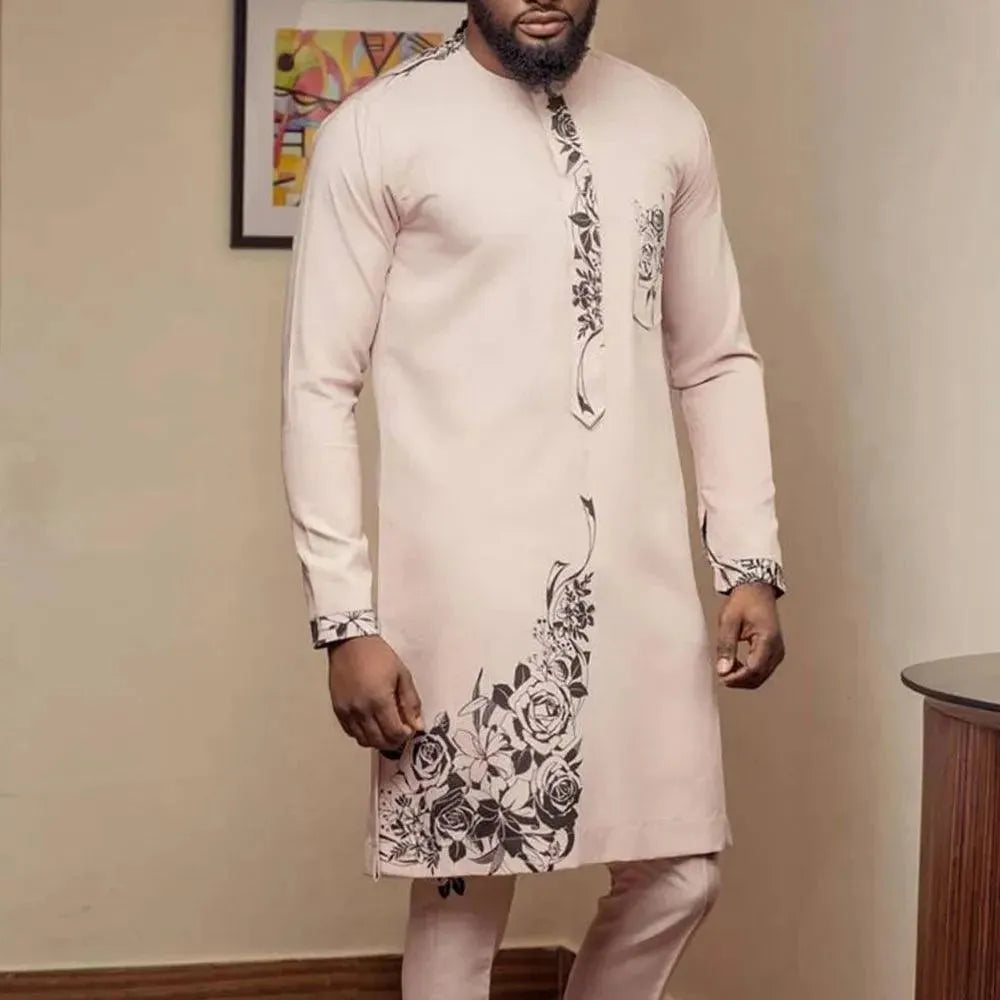 Stylish Men's Bold Floral Print Cotton Formal Shirt & Pants Set | Office Wear & Special Occasion Outfit
