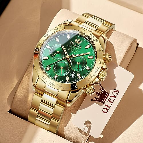 6638: Gold band & Green dial