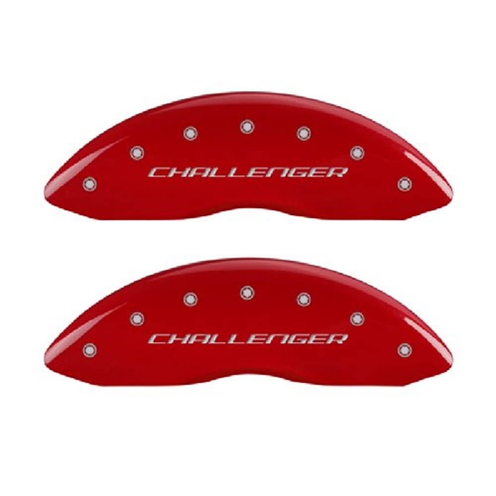 MGP Brake Caliper Covers for 2011-2023 Dodge Challenger & Charger (Dual Piston) - Front & Rear Set - Red - High-Performance Custom Car Accessories for Enhanced Style & Protection - Perfect for Car Shows, Racing Events & Daily Driving