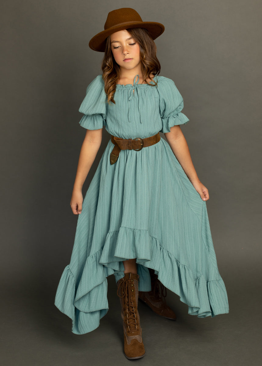 Gwenola Women's Flowy Maxi Dress in Ocean Green - Perfect for Beach Vacations, Summer Parties & Casual Outings