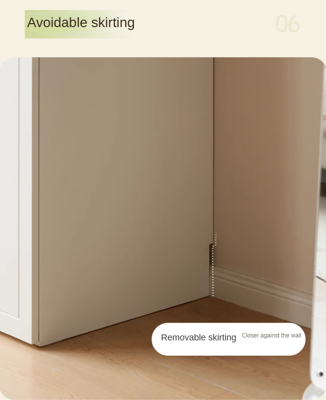 French Cream Pine Solid Wood Wardrobe - Elegant Vintage Closet for Bedroom, Living Room & Guest Room Storage