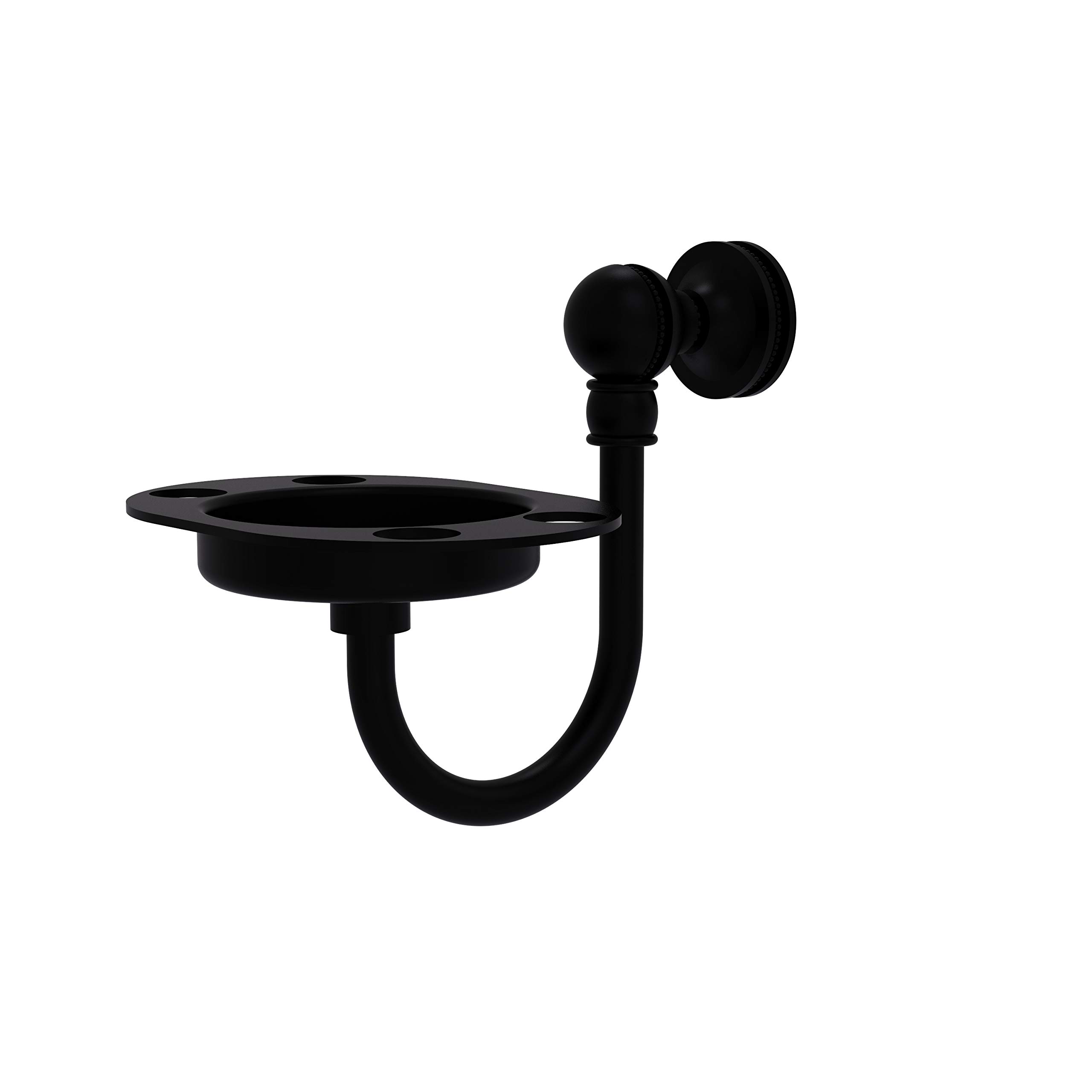 Allied Brass Mambo Collection Matte Black Tumbler & Toothbrush Holder - Stylish Bathroom Organizer for Modern Homes