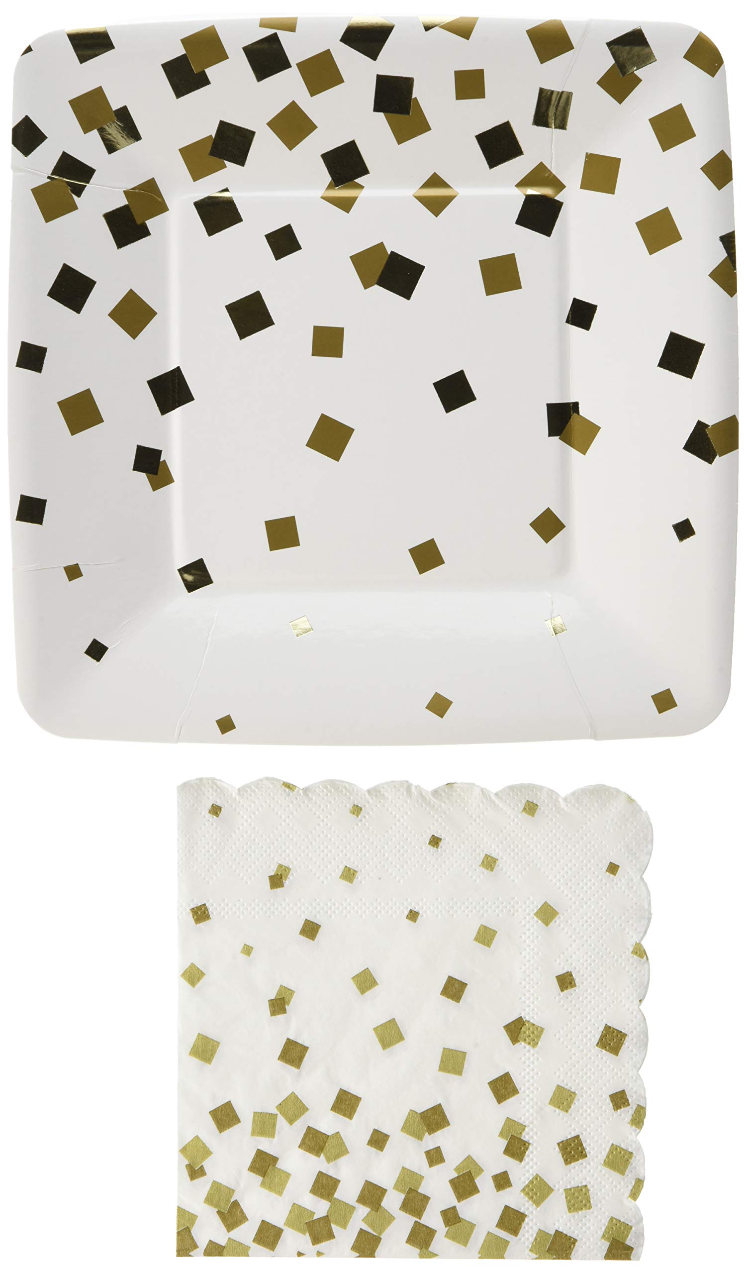 24-Pack Gold Square Paper Plates - 8