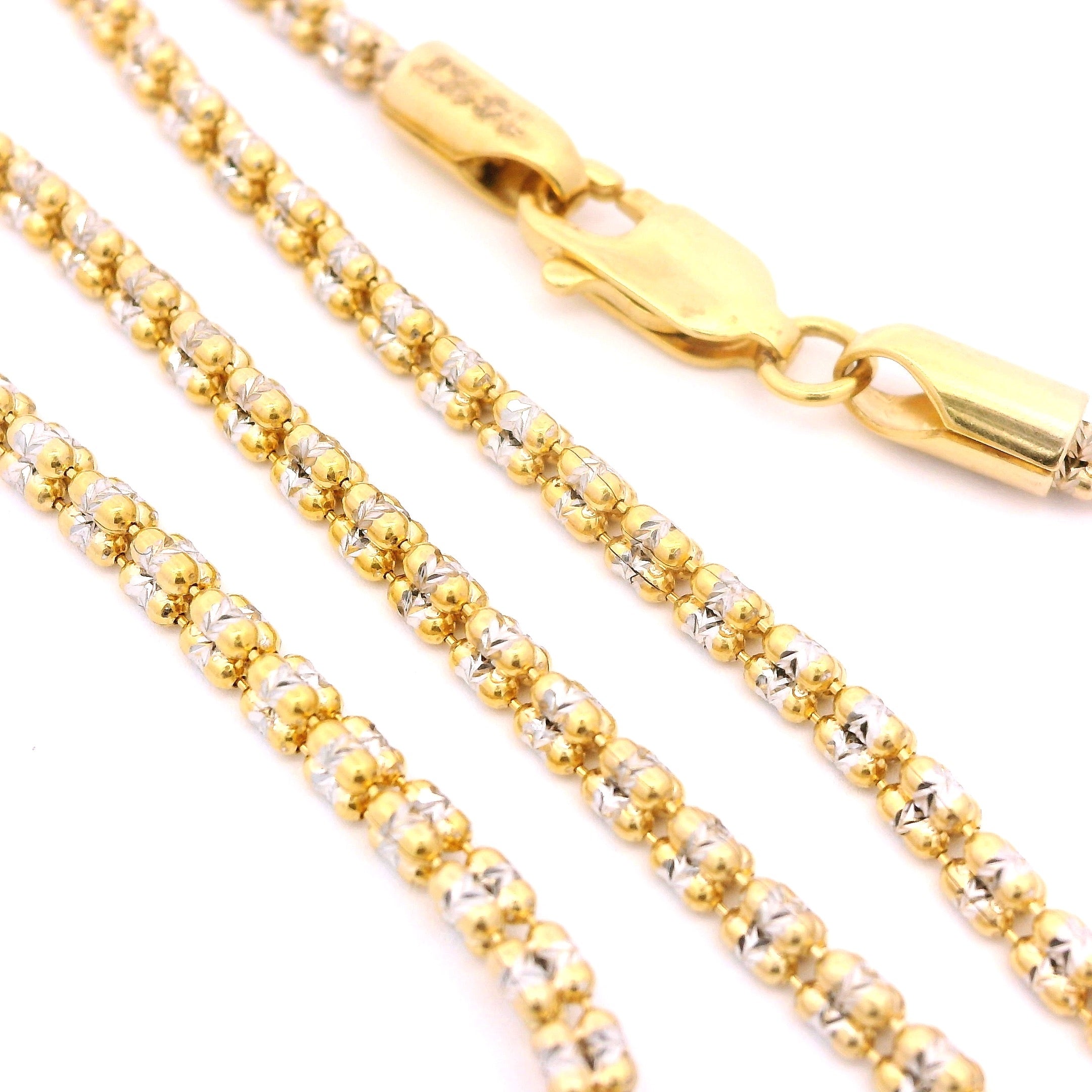 14K Gold Moon Pendant Iced Out Chain Necklace 2.5mm 22 Inches - Elegant Hip Hop Jewelry for Men & Women | Perfect for Parties, Gifts & Everyday Wear