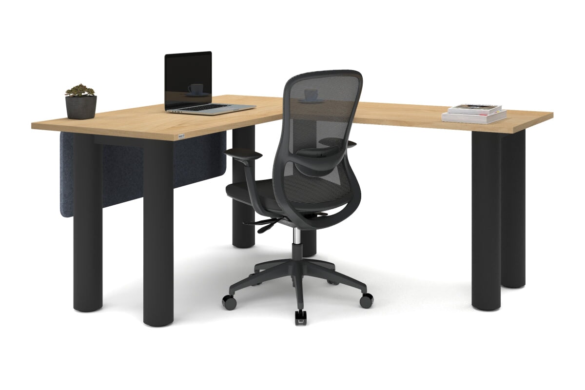 L-Shaped Corner Office Desk with Quadro Cylinder Legs - 1400L x 1700W - Perfect for Home Office, Gaming Setup & Workspace Organization