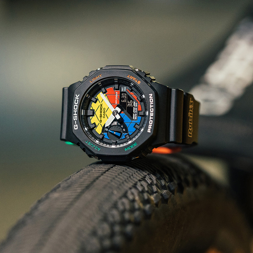 G Shock GAE2100RC 1A Rubik's Cube Limited Edition Watch - Stylish Digital Sport Watch for Men, Durable Shock Resistant Design - Perfect for Outdoor Adventures, Sports & Everyday Wear