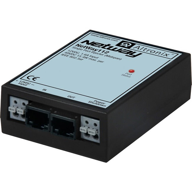 1 Port Midspan PoE Injector 12V DC - UL/CUL Listed & CE Approved - Power Over Ethernet for IP Cameras, VoIP Phones, Wireless Access Points