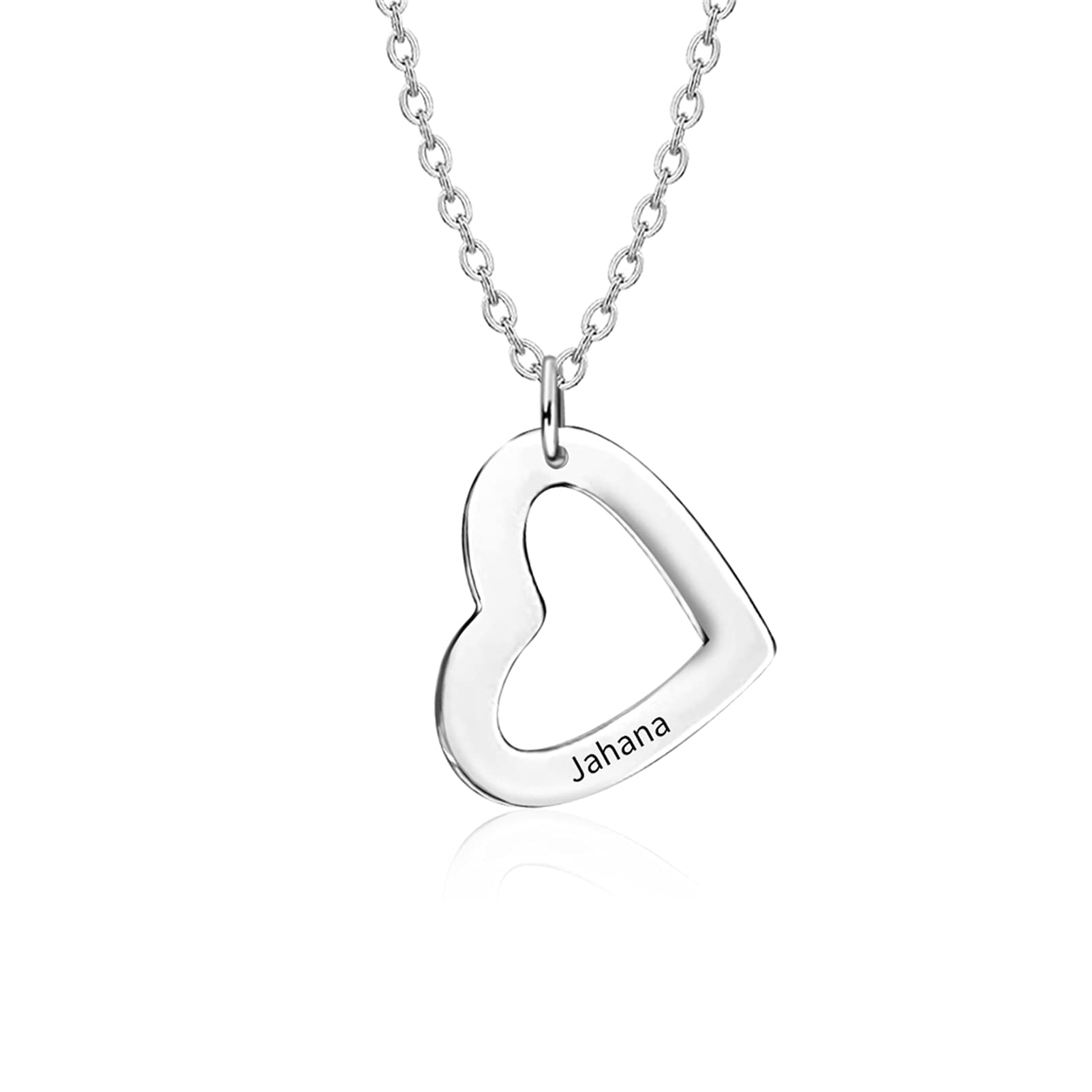 BAUMA AUTO Personalized Love Heart Necklace S925 Sterling Silver - Custom Engraved 1-5 Names for Women, Best Friend, Mother & Family - Thoughtful Jewelry Gift for Birthday, Anniversary & Mother's Day - Perfect for Everyday Wear, Special Occasions & Heartfelt Gifting