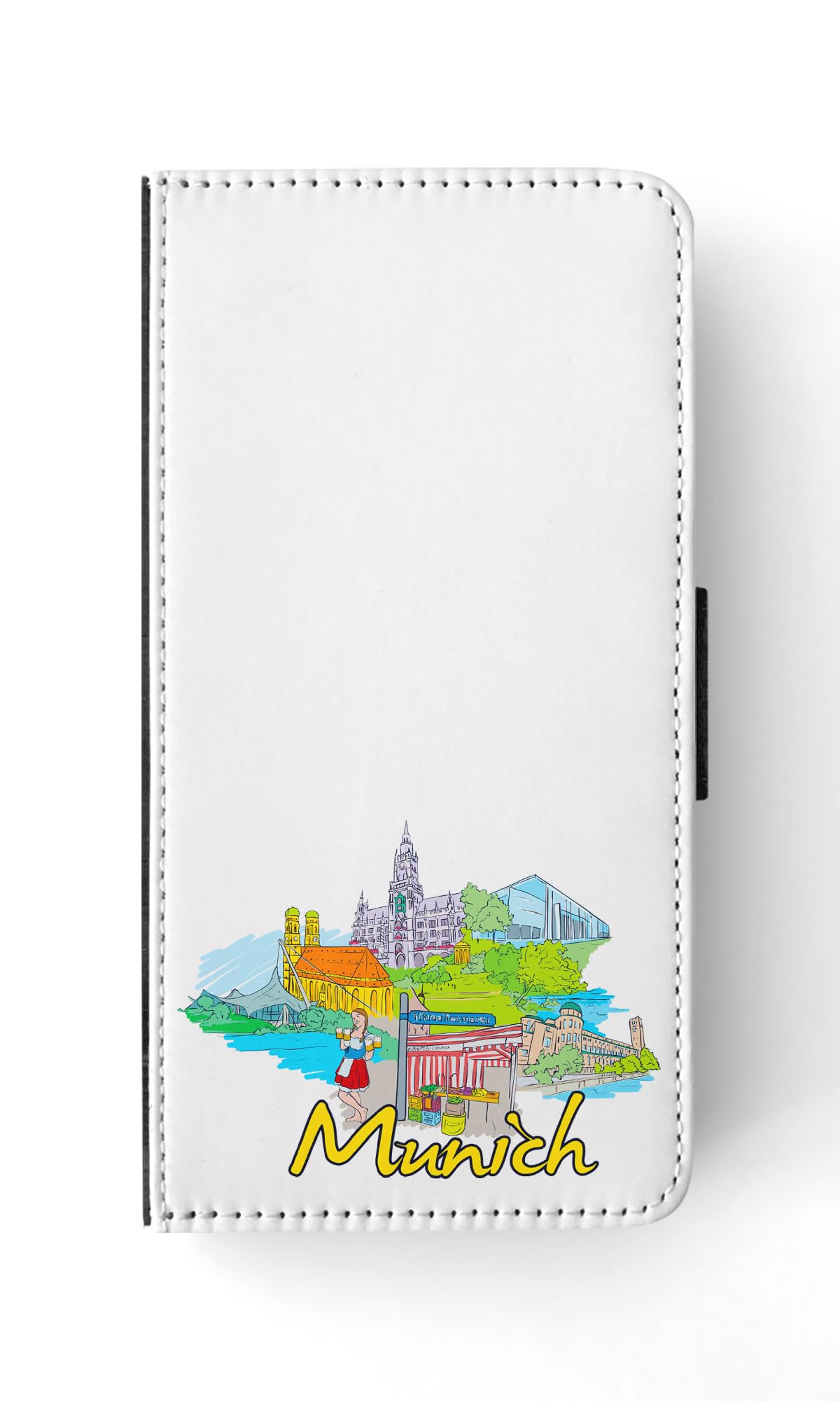 Premium Munich Germany FLIP Wallet Phone Case for Apple iPhone 15 Pro - Stylish Leather Card Holder & Protective Cover for Everyday Use