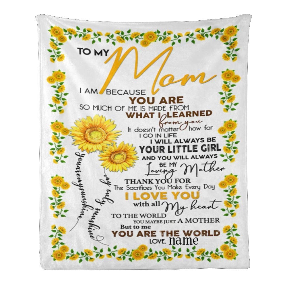 Custom Fleece Blanket with Name - Personalized Gift for Mom, Soft & Cozy 50x60 Inch Throw Blanket - Perfect for Birthdays, Christmas & Mother's Day Gifts