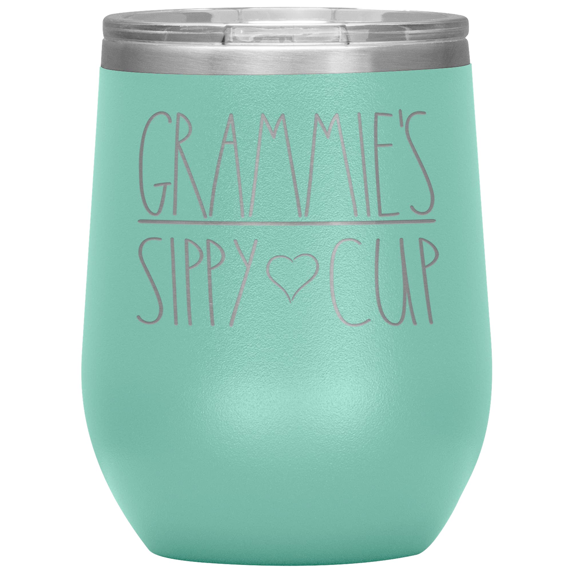 Grammie's Sippy Cup Wine Tumbler - 12oz Insulated Stainless Steel Travel Mug with Lid (12 Colors) - Perfect Gift for Grandmothers, Birthday Present, Mother's Day - Ideal for Coffee, Tea, Wine & On-the-Go Drinks