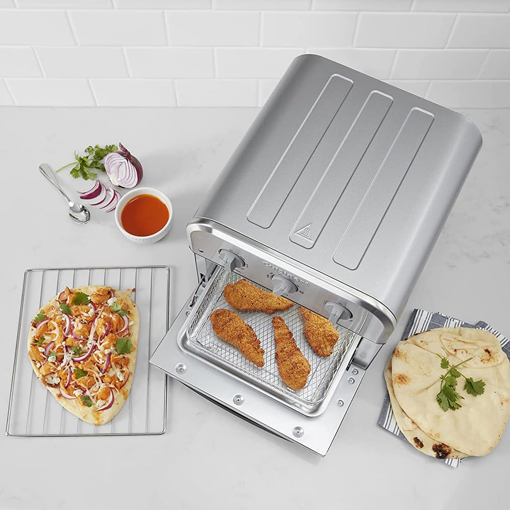 Cuisinart TOA-26FR Compact Air Fryer Convection Toaster Oven with 4 Functions - Stainless Steel (Renewed) - Perfect for Baking, Roasting, Toasting & Air Frying in Small Kitchens