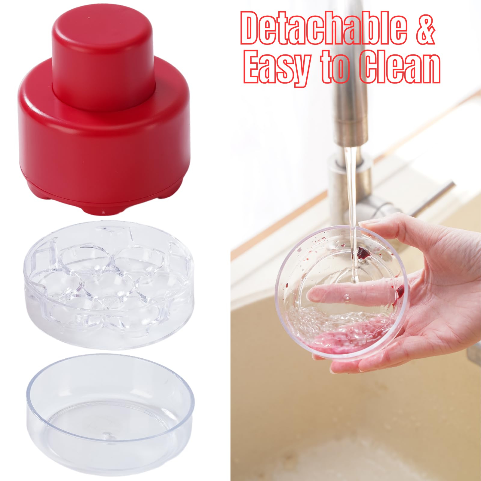 Premium 7-Hole Cherry Pitter Tool - Stainless Steel Cherry Corer & Seed Remover - Portable Multi-Function Fruit Pitter for Cherries, Olives & More - Perfect for Baking, Canning & Jam Making (7 Cherries at Once)
