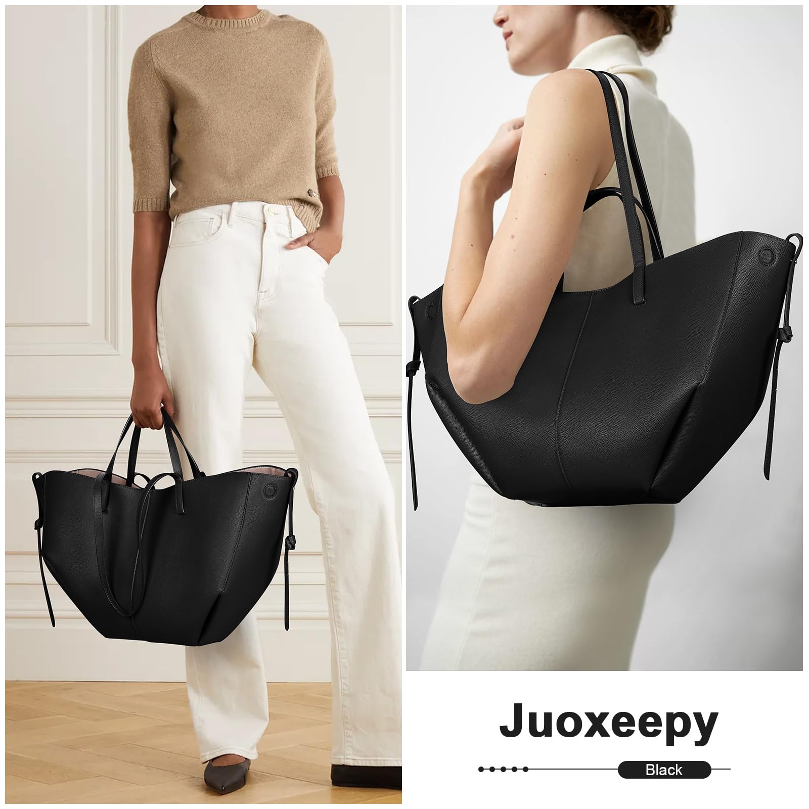 Stylish Faux Leather Tote Bag for Women - Professional Work Bag with Magnetic Closure - Trendy Shoulder Purse for Office, Commuting & Business Travel
